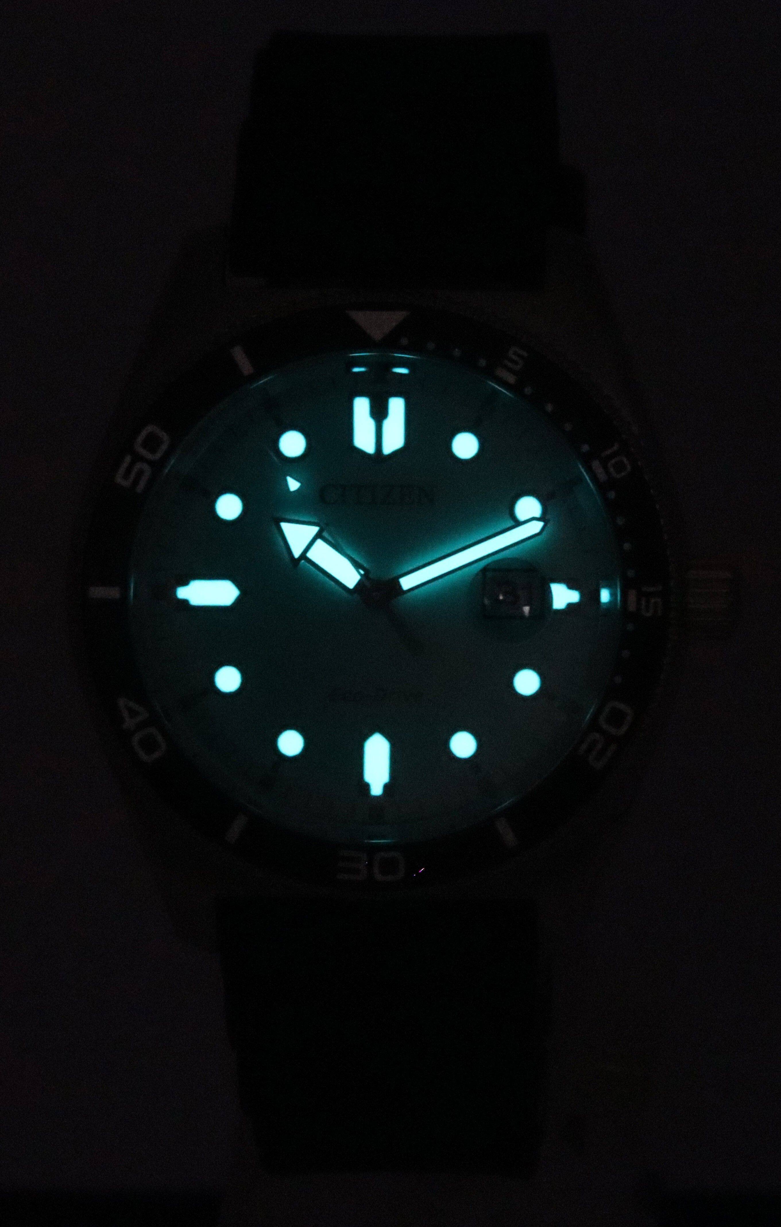 Angle. Citizen - Eco-Drive Rubber Strap Turquoise Dial AW1760-14X 100M Men's Watch - Turquoise.