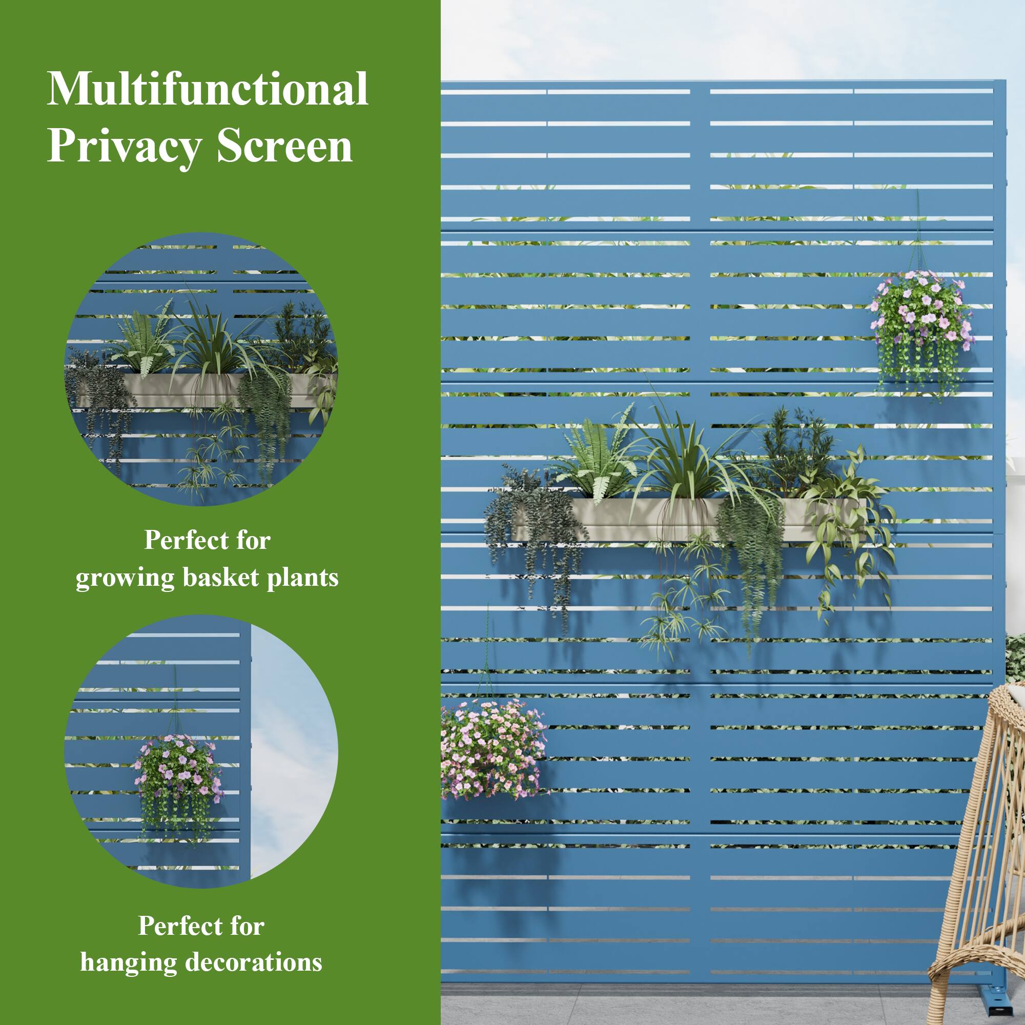 Multifunctional Privacy Screen

Perfect for growing basket plants

Perfect for hanging decorations