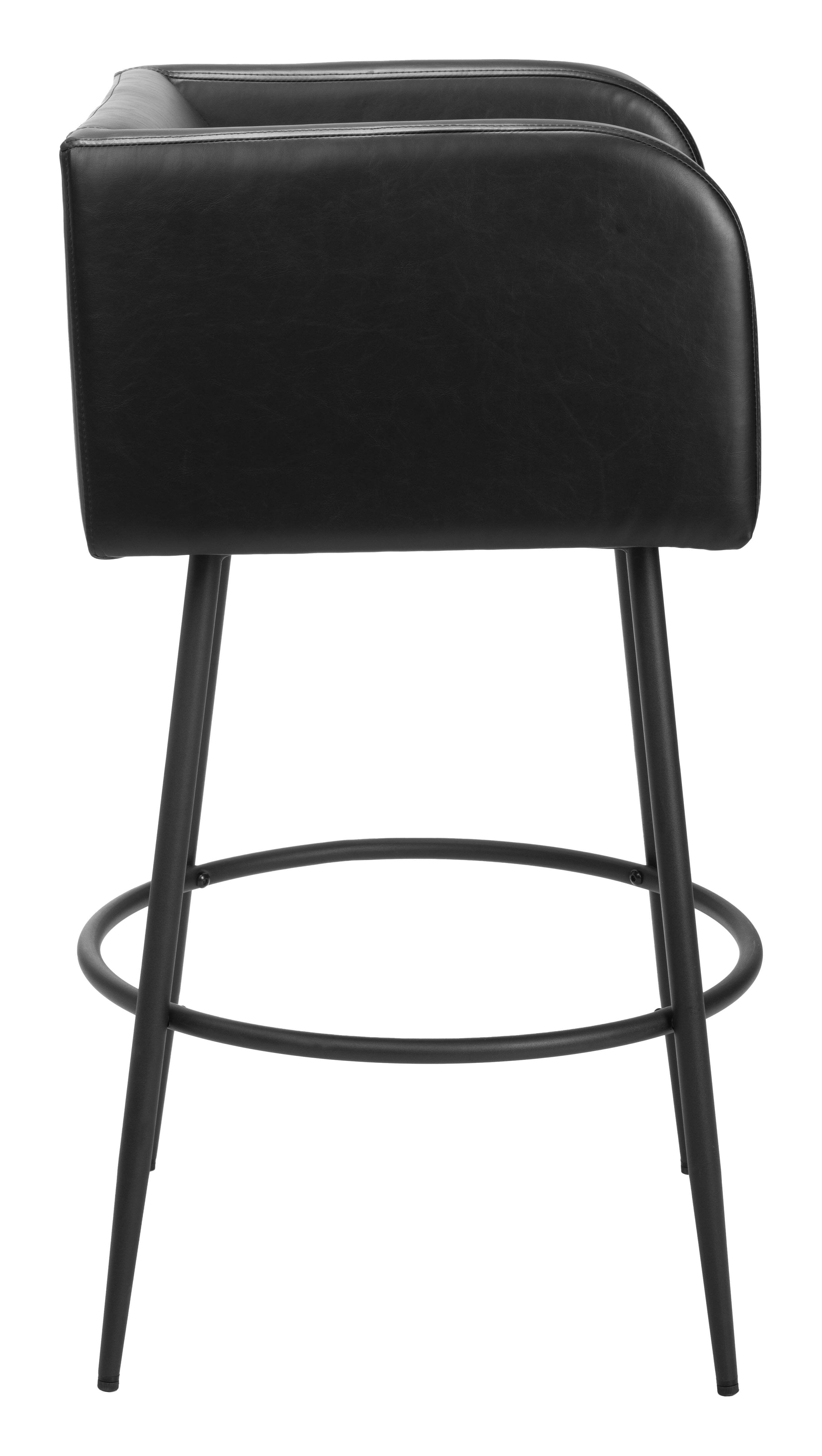 Back. Hivvago - Horbat Barstool (Set of 2) Black - Black.