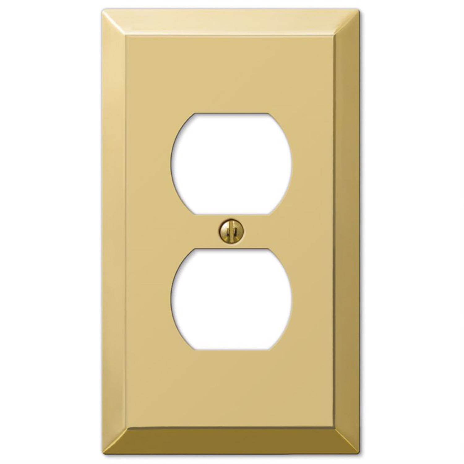 Angle. AMERELLE - Amerelle Century Polished Brass 1 gang Stamped Steel Duplex Wall Plate 1 pk - Brass.