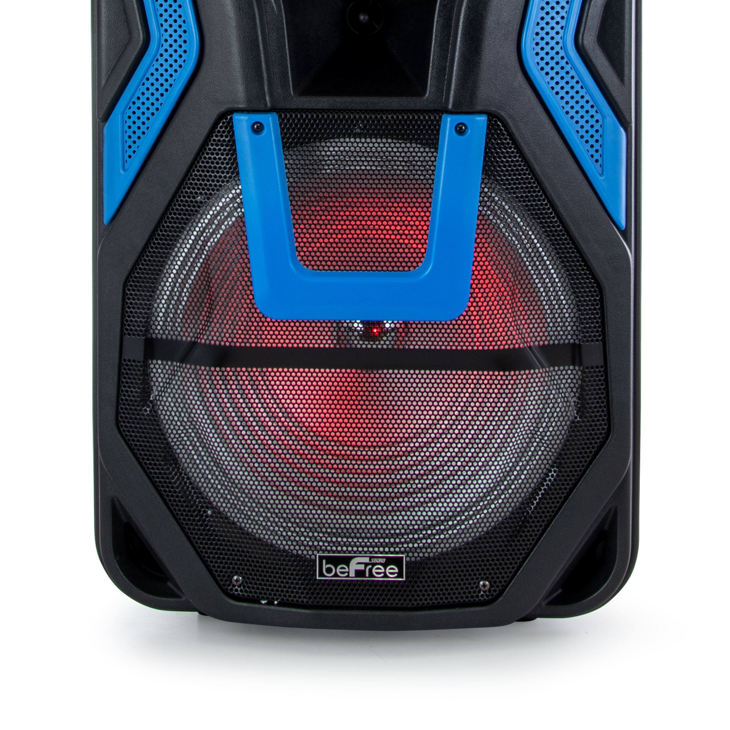 Alt View 5. beFree Sound - beFree Sound 15 Inch Rechargeable Bluetooth Portable Party PA Speaker System With SD/FM/USB Inputs - Black.