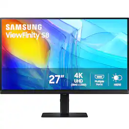 Samsung - ViewFinity S8 27" LED 4K UHD 60Hz 5 ms Monitor with HDR 10 (HDMI, USB) - Black