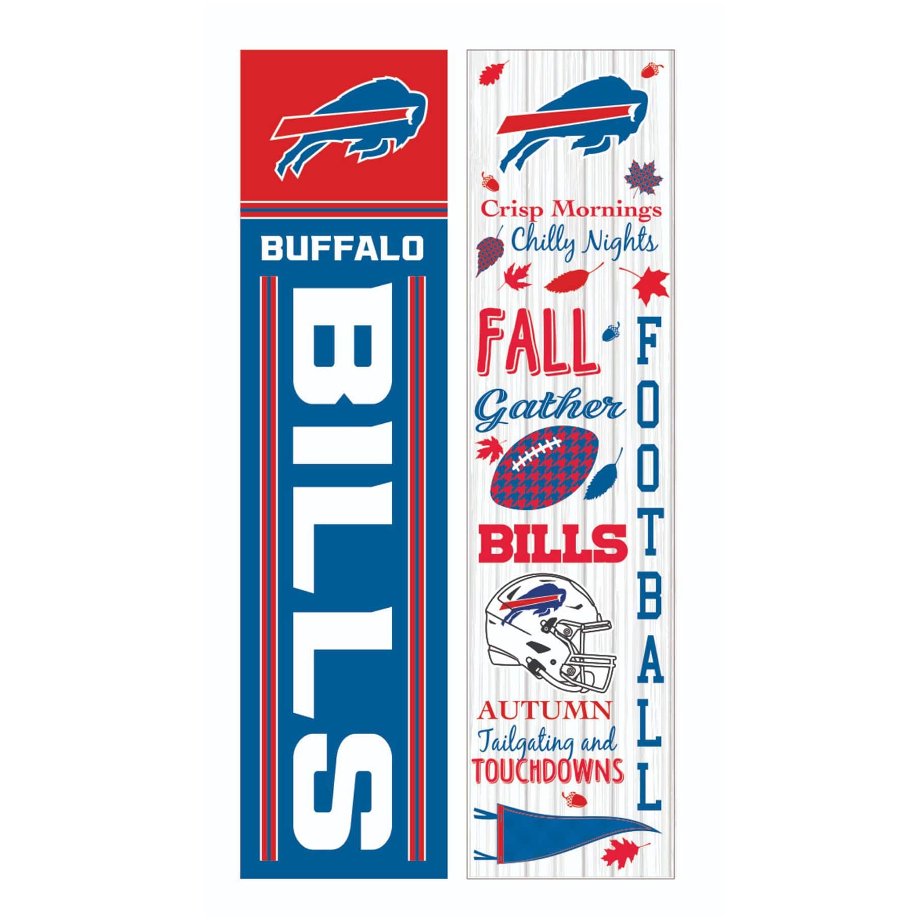 Evergreen Enterprises - Buffalo Bills 47" Double Sided Fall Leaner Fan Sign - Multicolor