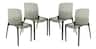 LeisureMod - Murray 4-Pieces Modern Plastic Dining Chair with Transparent Design Fully Assembled - Black