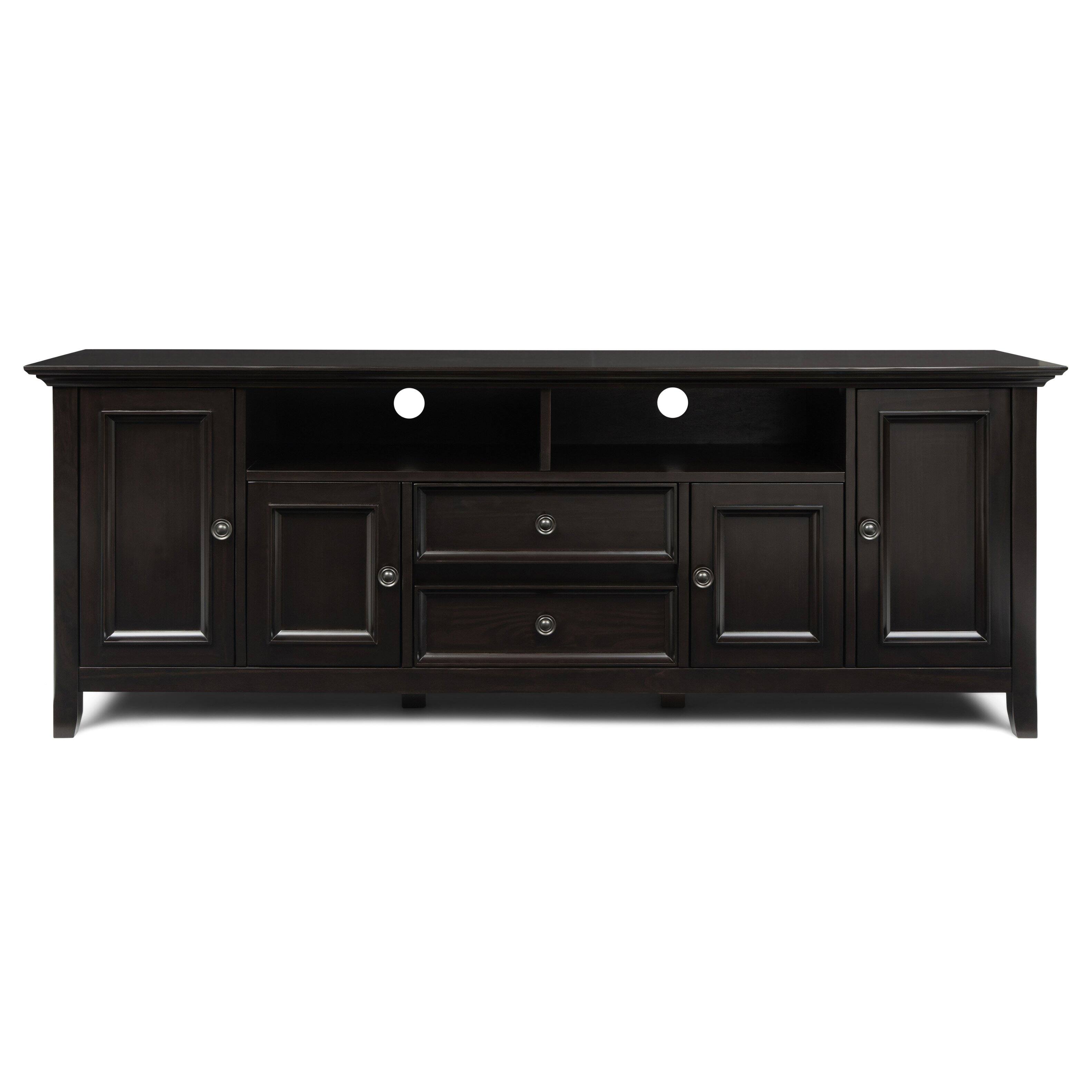 Alt View 7. Simpli Home - Amherst 72 inch Solid Wood TV Media Stand in Hickory Brown - Hickory Brown.