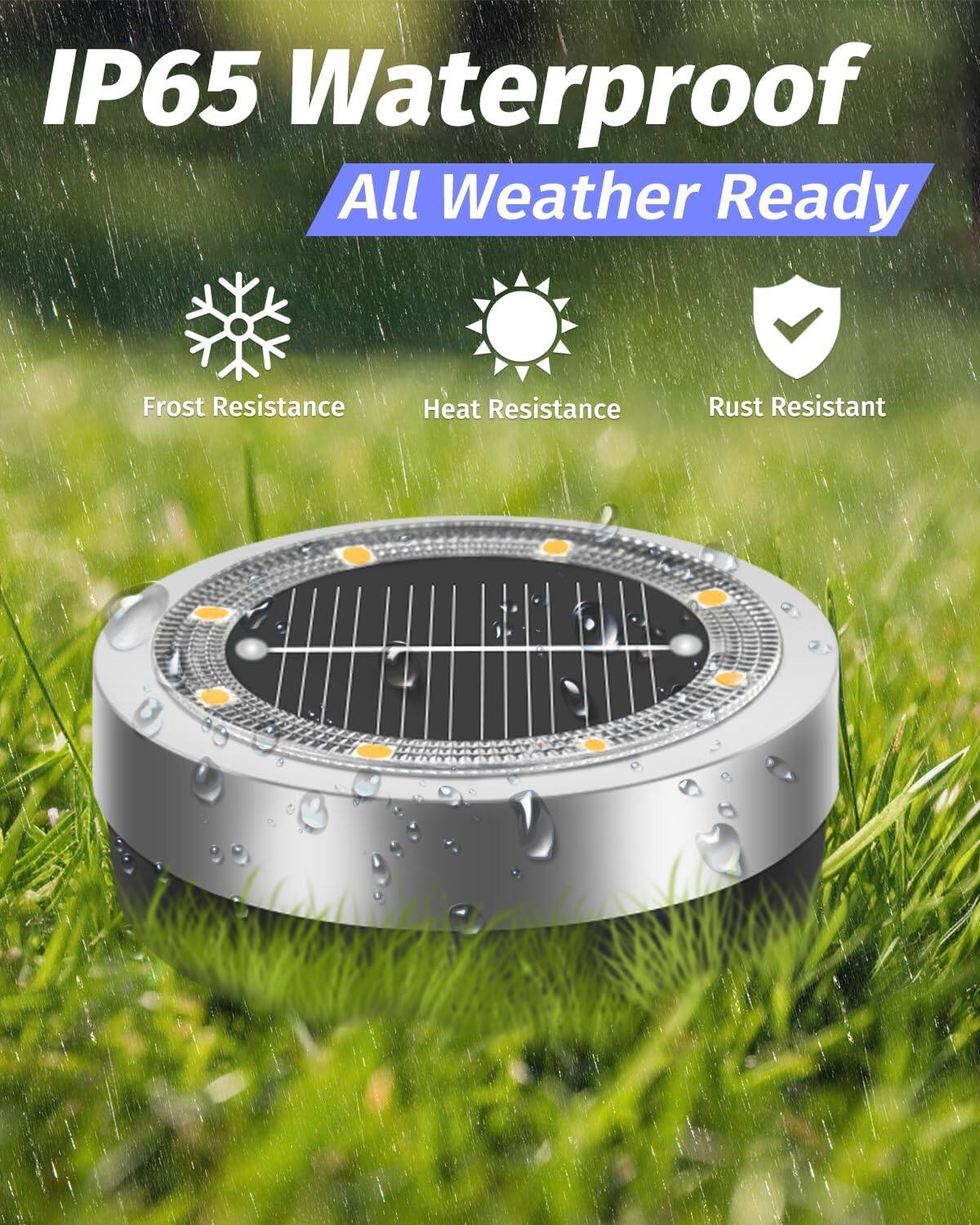 IP65 Waterproof  
All Weather Ready  

- Frost Resistance  
- Heat Resistance  
- Rust Resistant