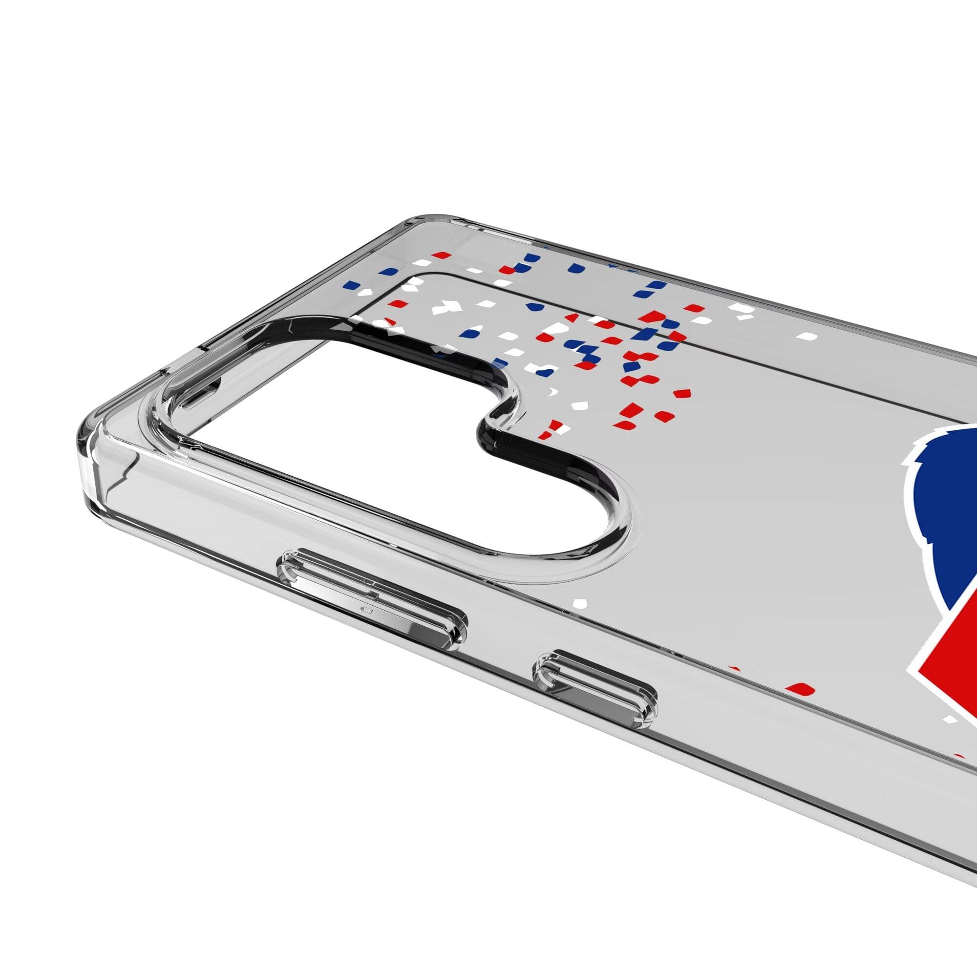 Alt View 2. Keyscaper - Buffalo Bills Galaxy Clear Case with Confetti Design - S22 - Multicolor.