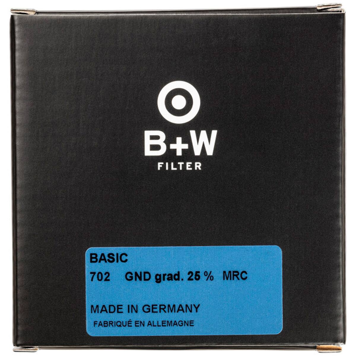 B+W FILTER BASIC 702 GND grad. 25% MRC MADE IN GERMANY FABRIQUÉ EN ALLEMAGNE