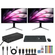 Front. Alienware - Pack of 2x Alienware 27" 1440p 280Hz Gaming Monitor, Dell Universal Dock - Black.