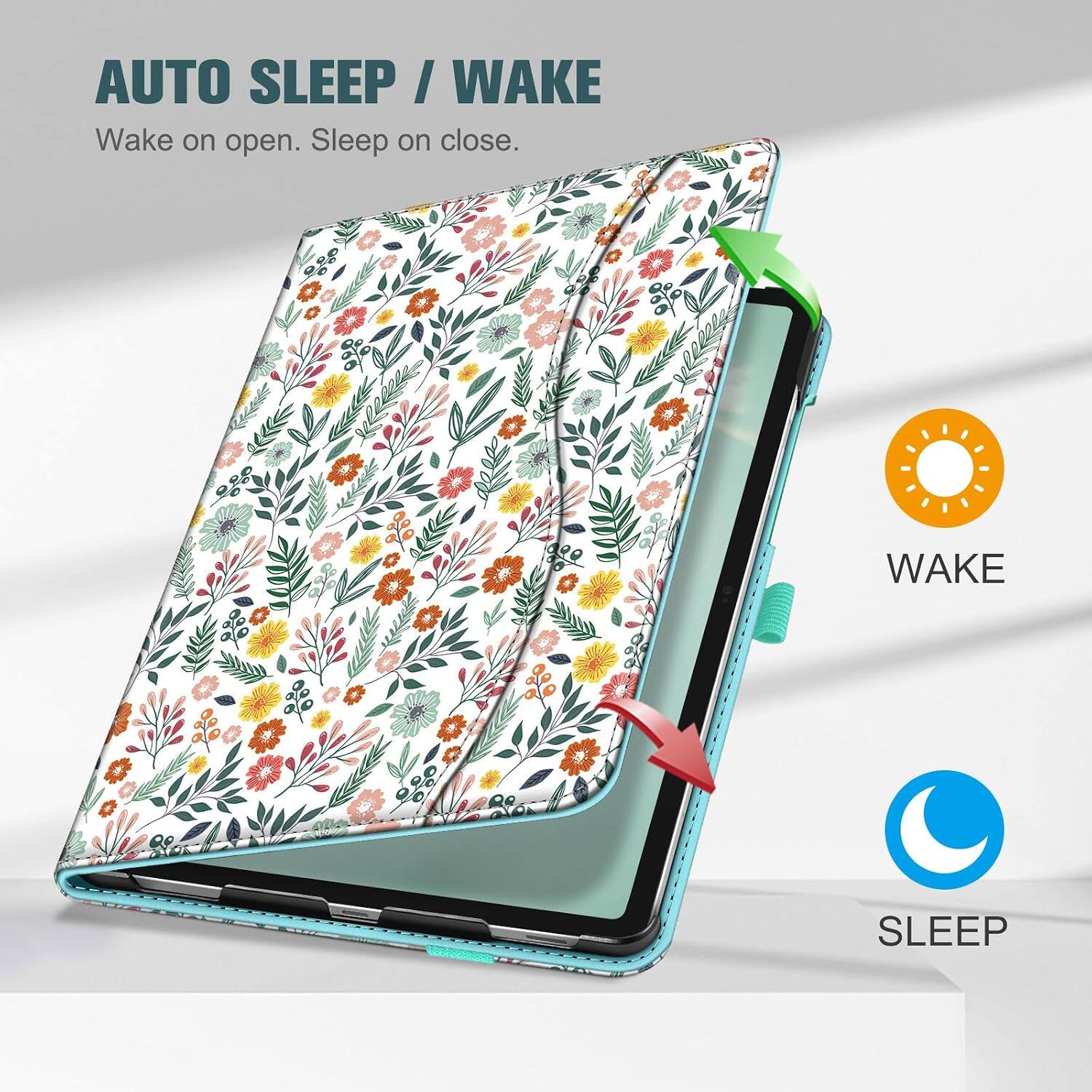 AUTO SLEEP / WAKE  
Wake on open. Sleep on close.  

WAKE  
SLEEP