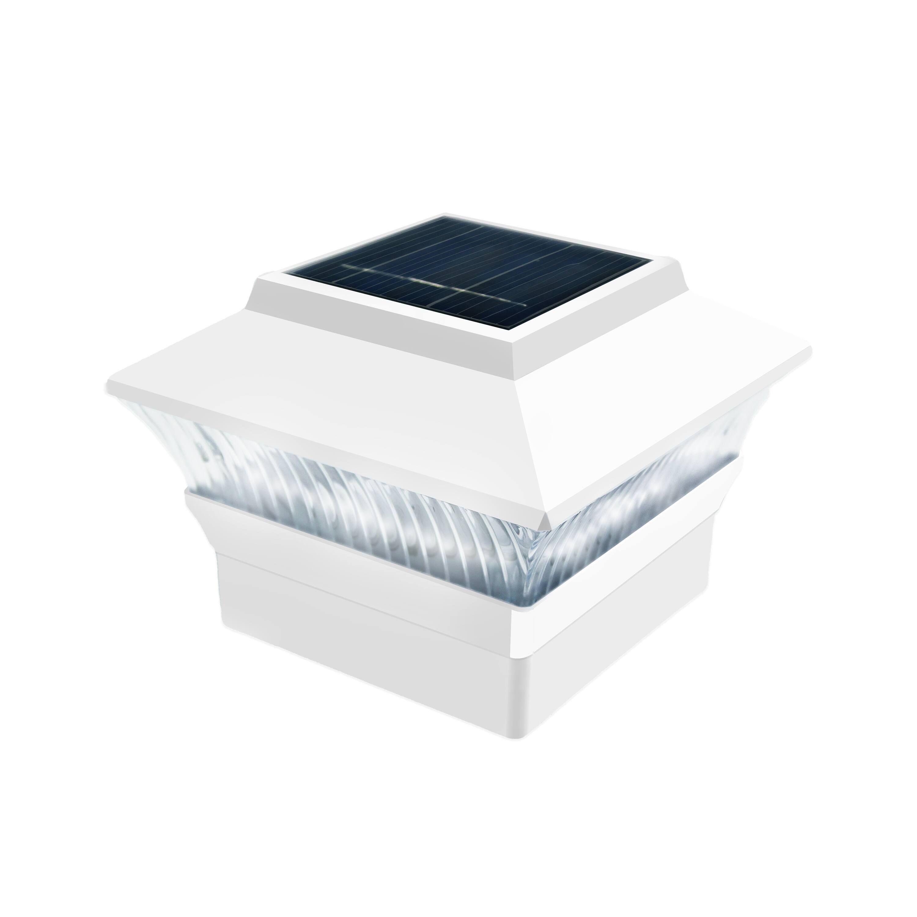 Alt View 2. FC Design - FC Design White Square PVC Solar Post Cap Lights, Fits 4x4 Wood or Vinyl Deck and Fence Posts , set of 2 - Multicolor.