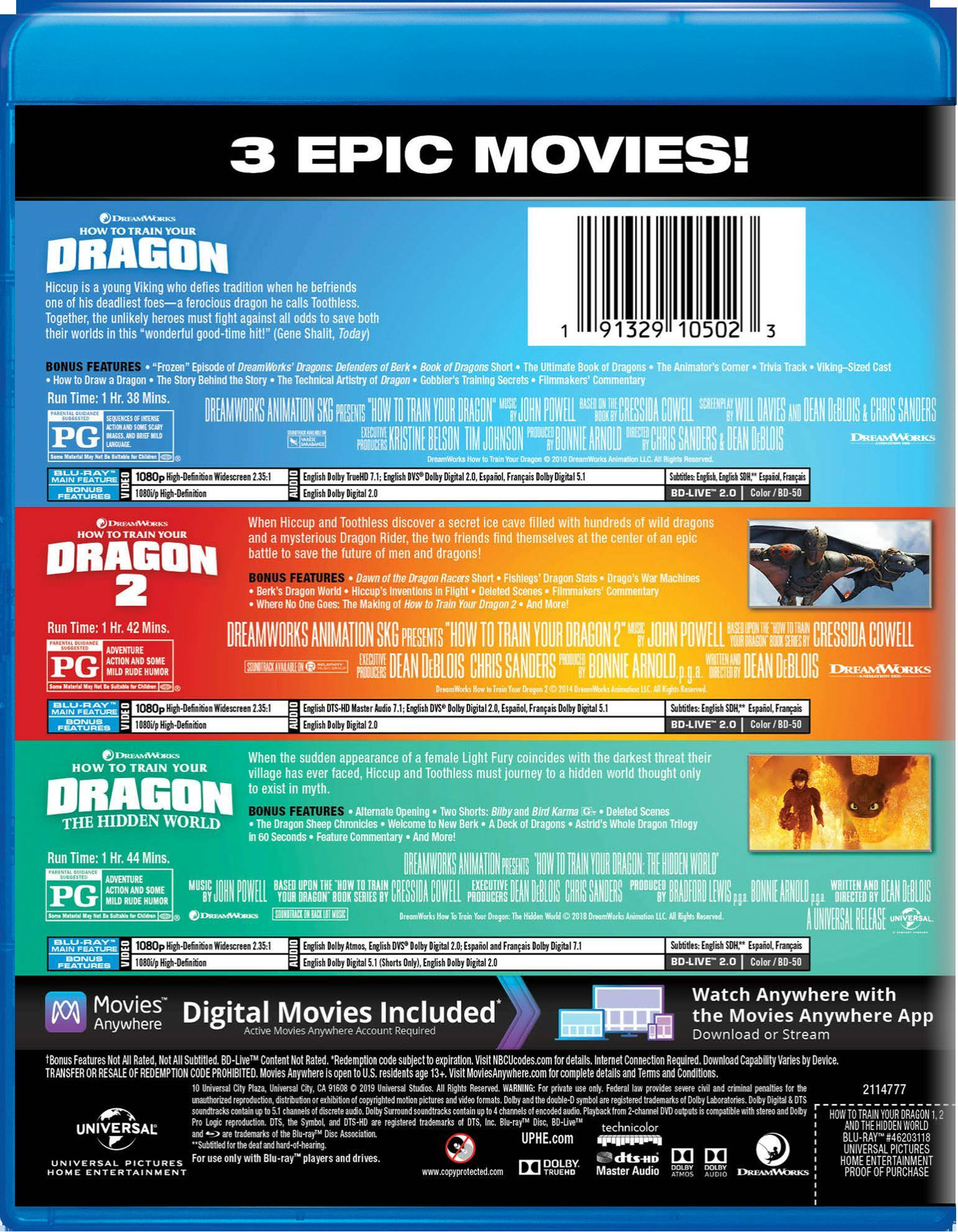 Angle. How to Train Your Dragon: 1-3 (Blu-ray Set) [Blu-ray].