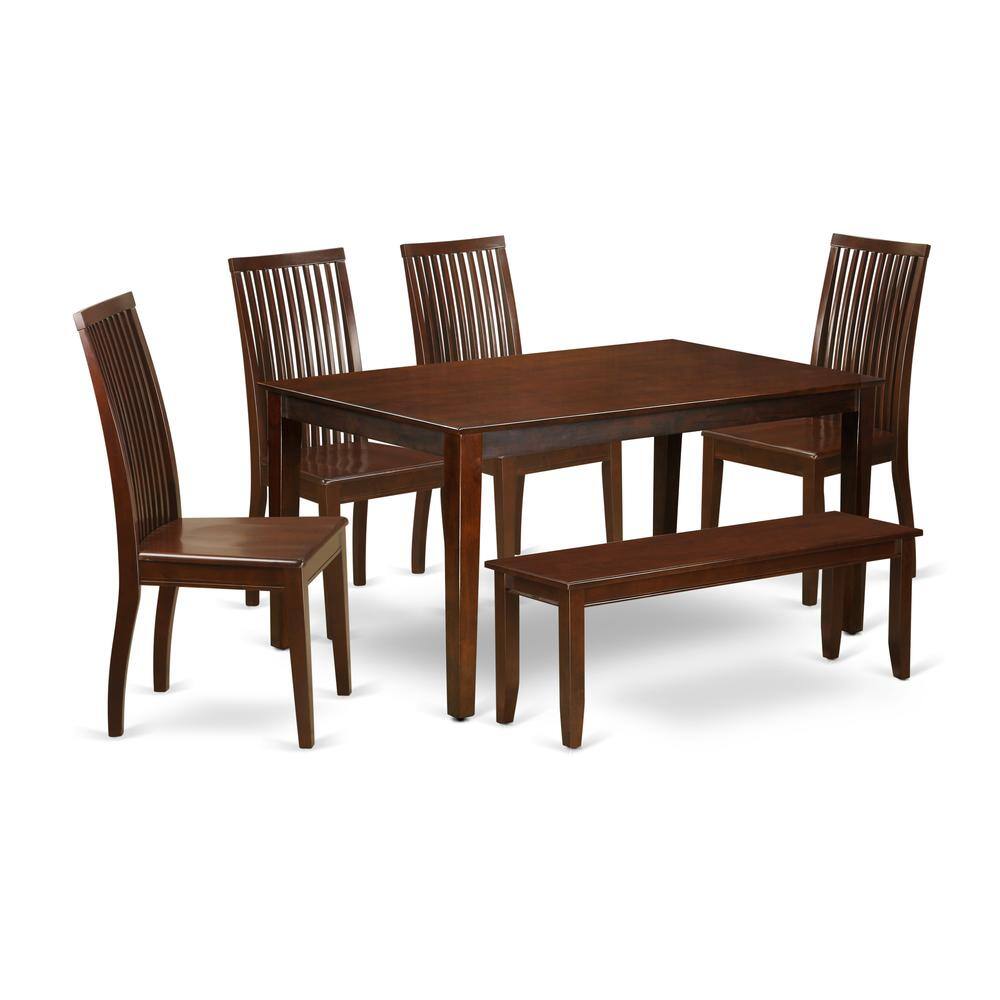 Back. East West Furniture - Dining Room Set Mahogany - Brown.