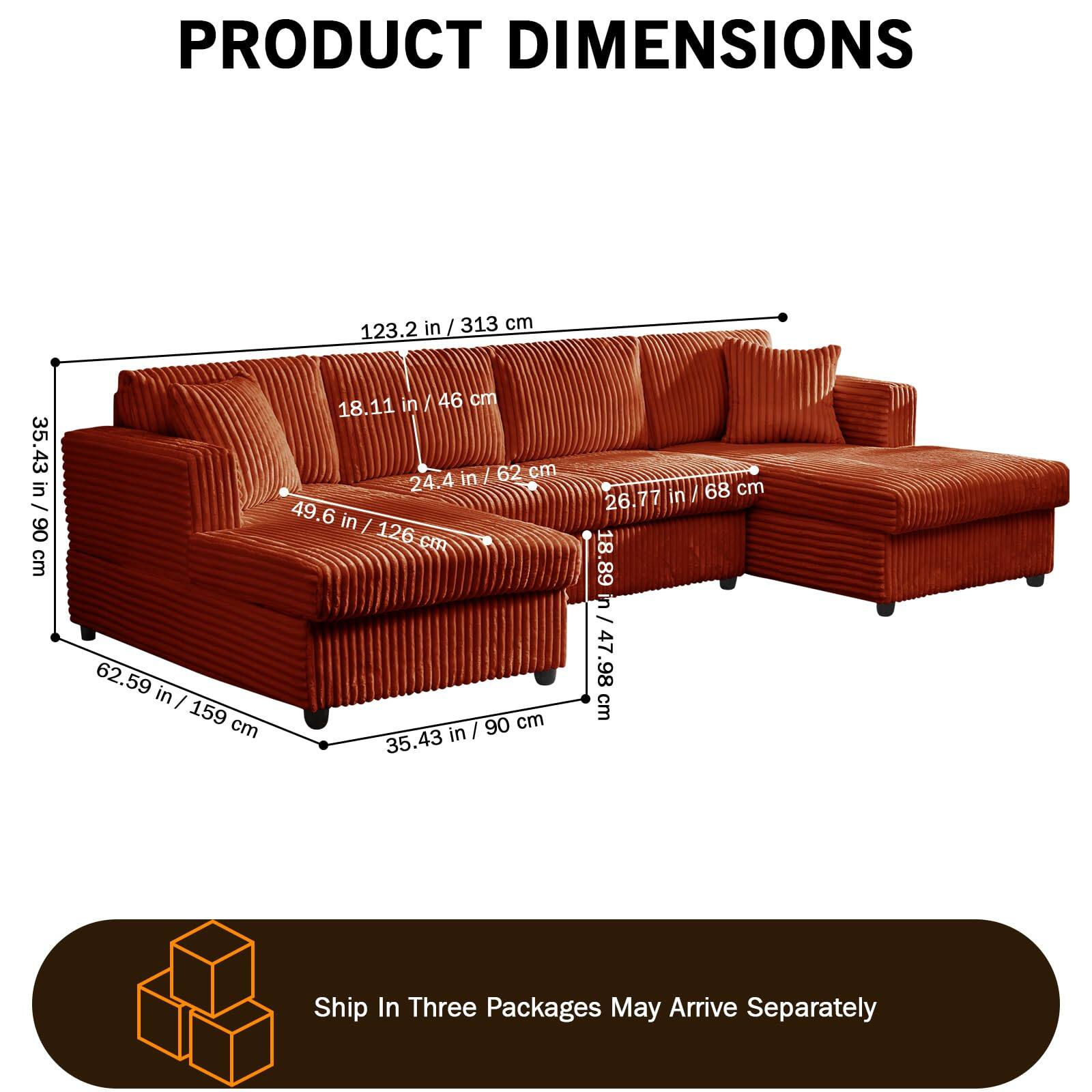 PRODUCT DIMENSIONS

- 123.2 in / 313 cm
- 35.43 in / 90 cm
- 62.59 in / 159 cm
- 18.11 in / 46 cm
- 24.4 in / 62 cm
- 49.6 in / 126 cm
- 26.77 in / 68 cm
- 18.89 in / 47.98 cm

Ship In Three Packages May Arrive Separately