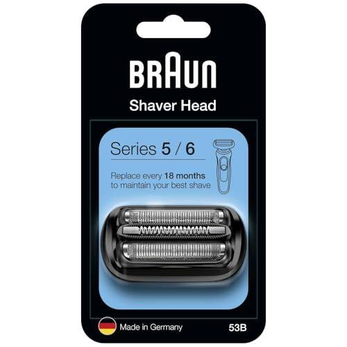 BRAUn Shaver Head  
Series 5 / 6  
Replace every 18 months to maintain your best shave  
Made in Germany  
53B