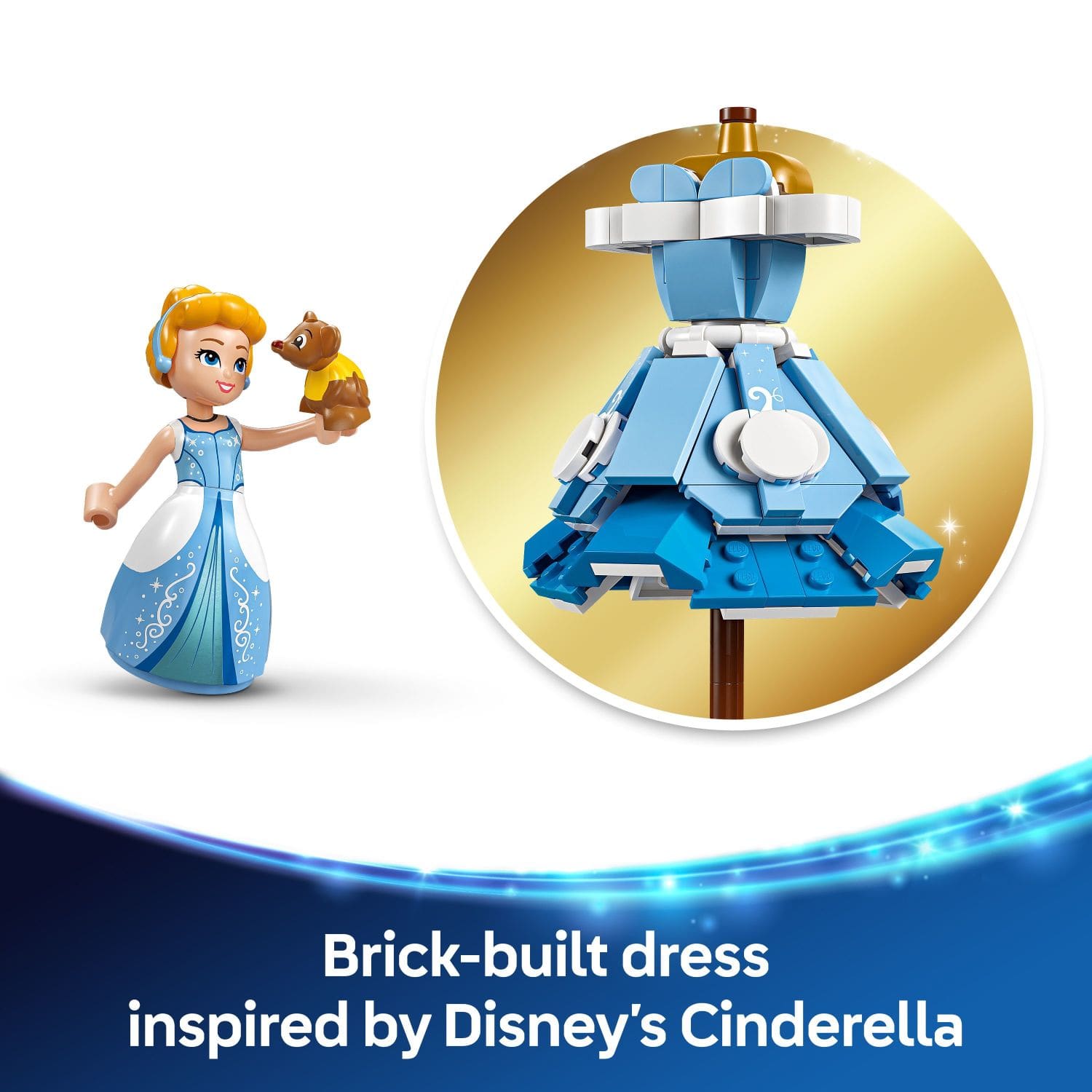 Brick-built dress inspired by Disney's Cinderella.