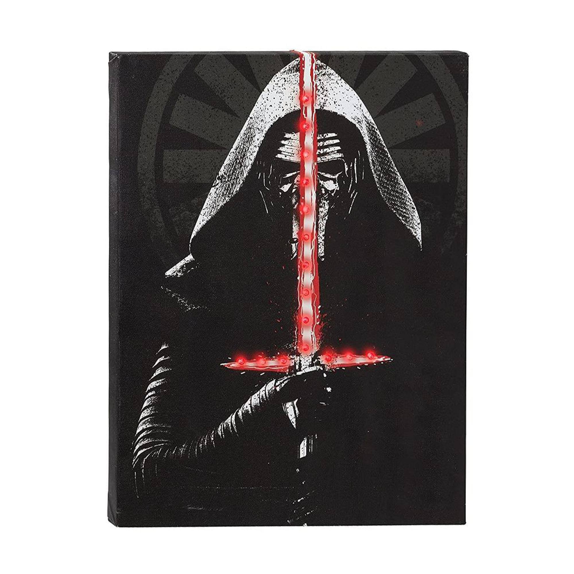 Front. Star Wars - Star Wars Kylo Ren Illuminating Canvas Wall Art - Black.