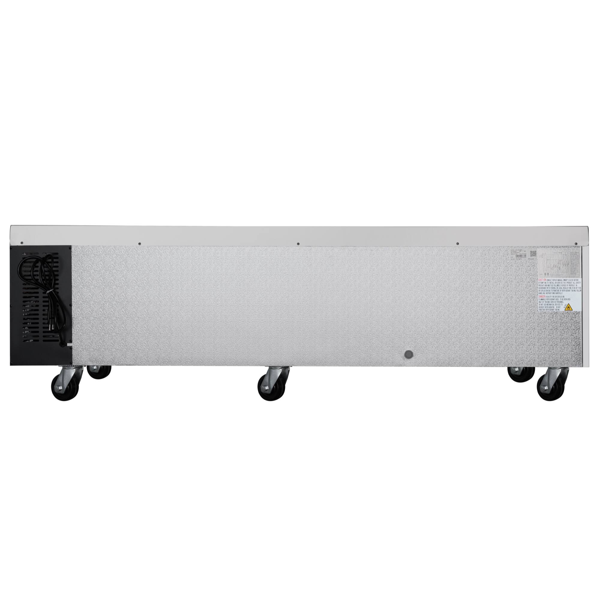 Alt View 7. Koolmore - 84 in. Commercial Chef Base Refrigerator Storage Cabinet , Pull-Out Drawers, Rolling Caster Wheels, ETL Listed - Stainless-Steel.