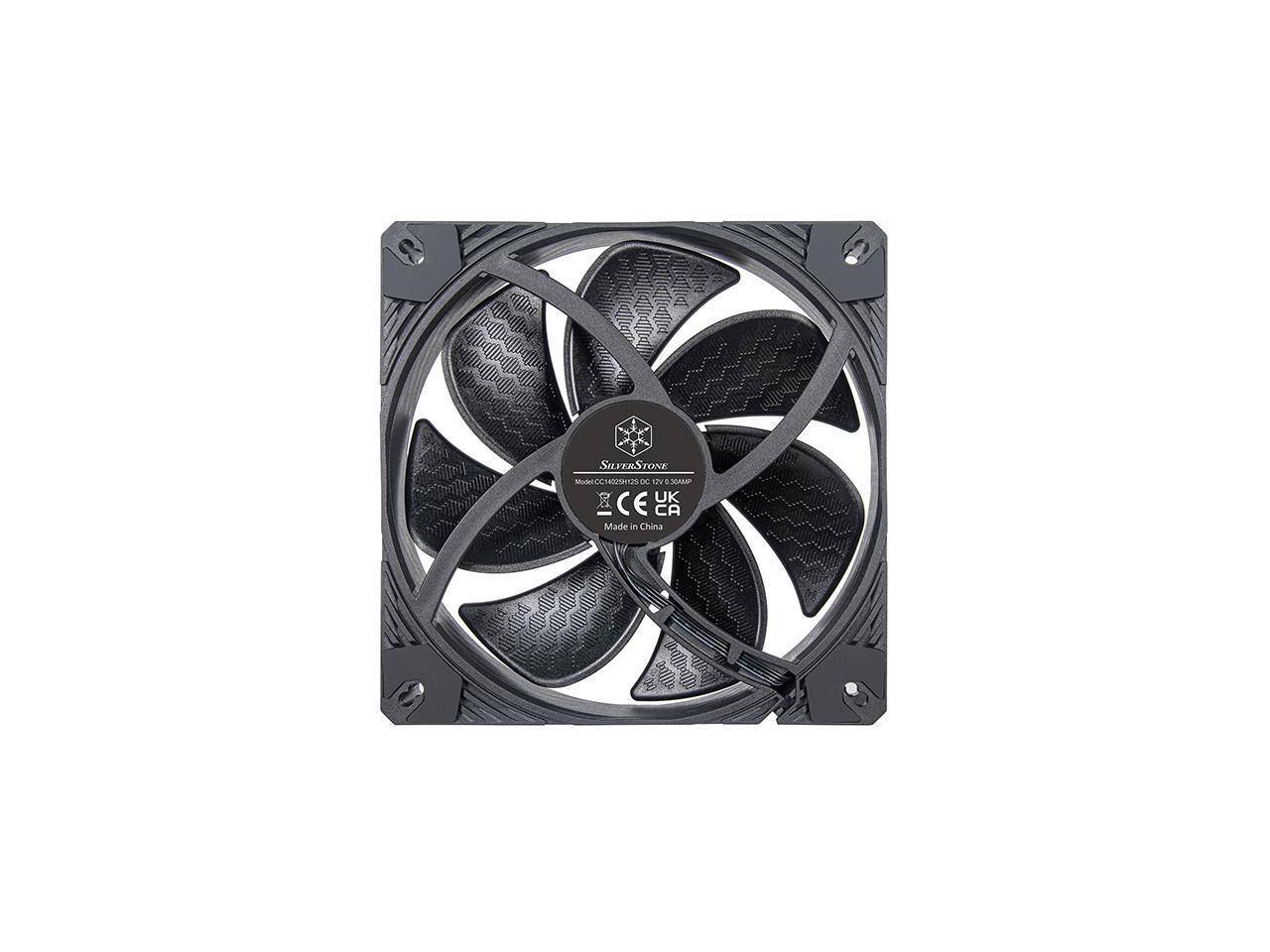 SILVERSTONE  
Model: DC1402H12B25  
120mm x 120mm x 25mm  
DC 12V 0.30A  
CE CA  
Made in China