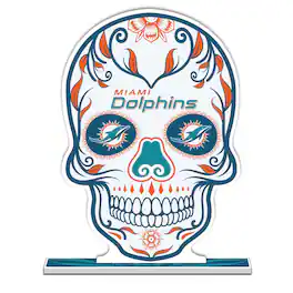 UPI Marketing - Miami Dolphins 10" Sugar Skull Standee - Multicolor