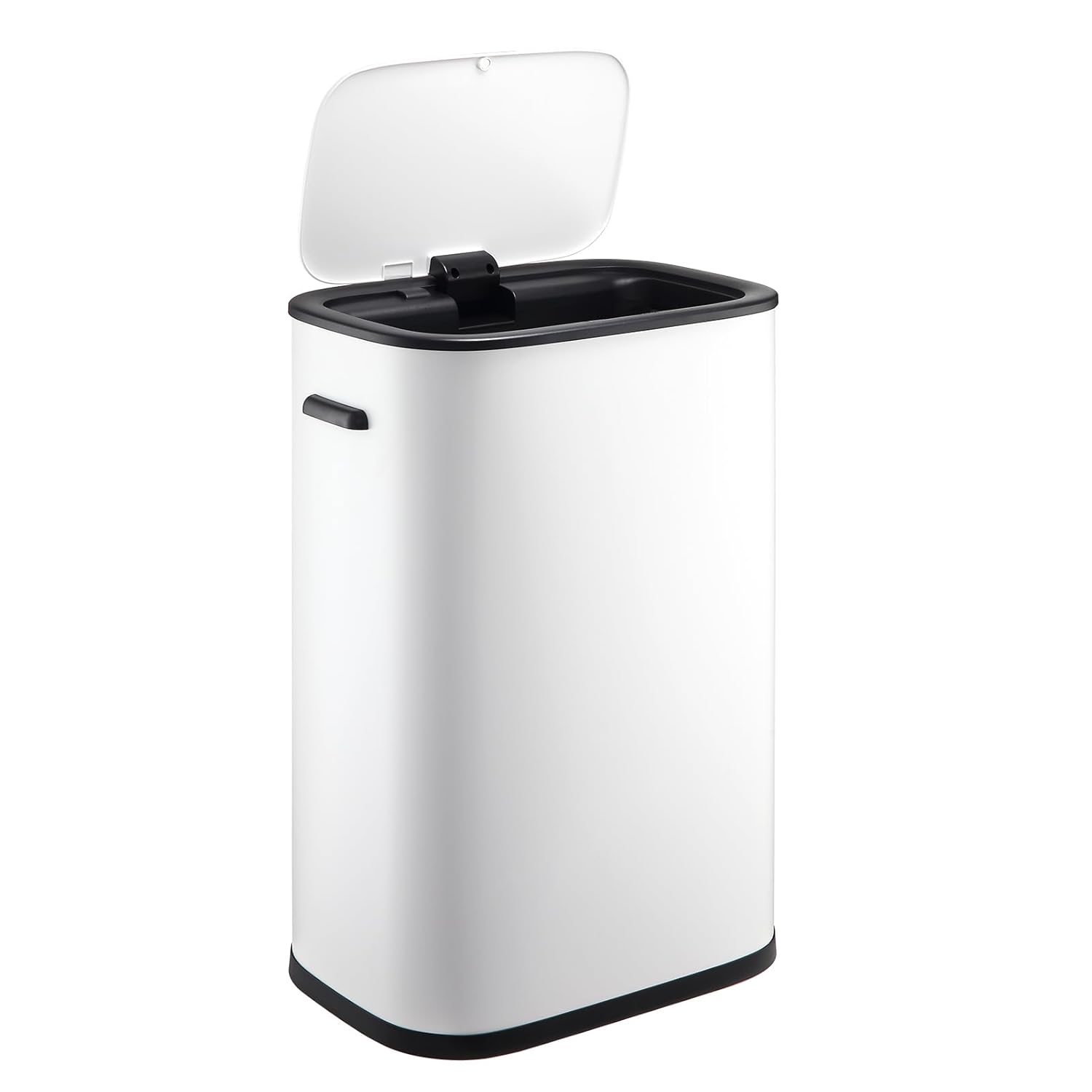 Front. Jojoka - Sensorcan 13 Gallon Automatic Trash Can, White Space-Saving Large Capacity Touchless Bin for Home & Office - White.