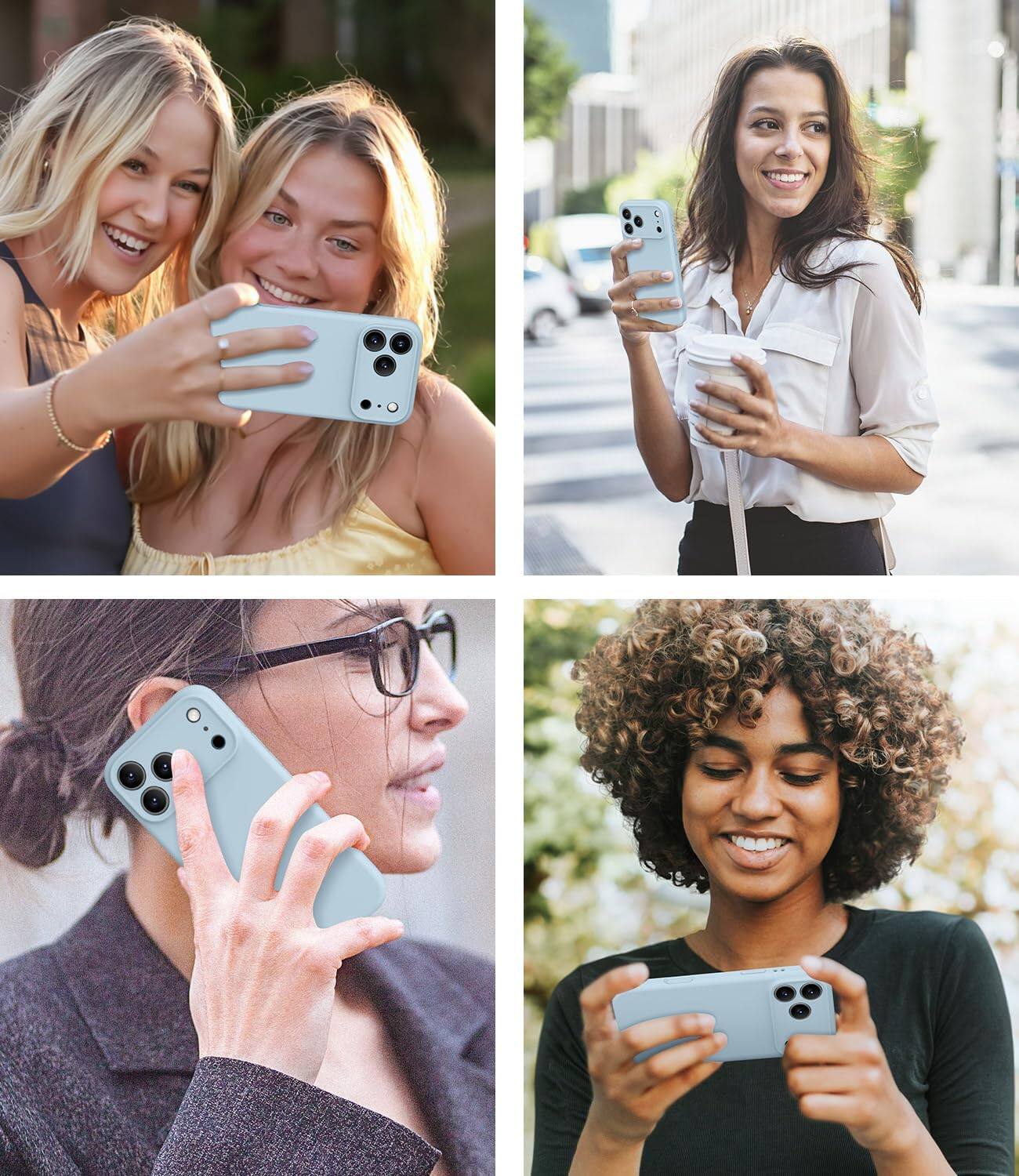 Alt View 4. FINEAK - Magnetic Liquid Silicone Case for iPhone 17 Pro Max with Magsafe - Baby Blue.