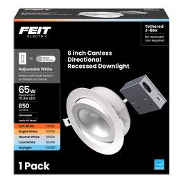 FEIT ELECTRIC - Feit White 7 in. W Aluminum LED Canless Recessed Downlight 10.3 W
