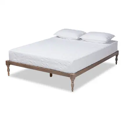 Front. Baxton Studio - Iseline Modern and Contemporary Antique Oak Finished Wood Queen Size Platform Bed Frame - Antique Oak.