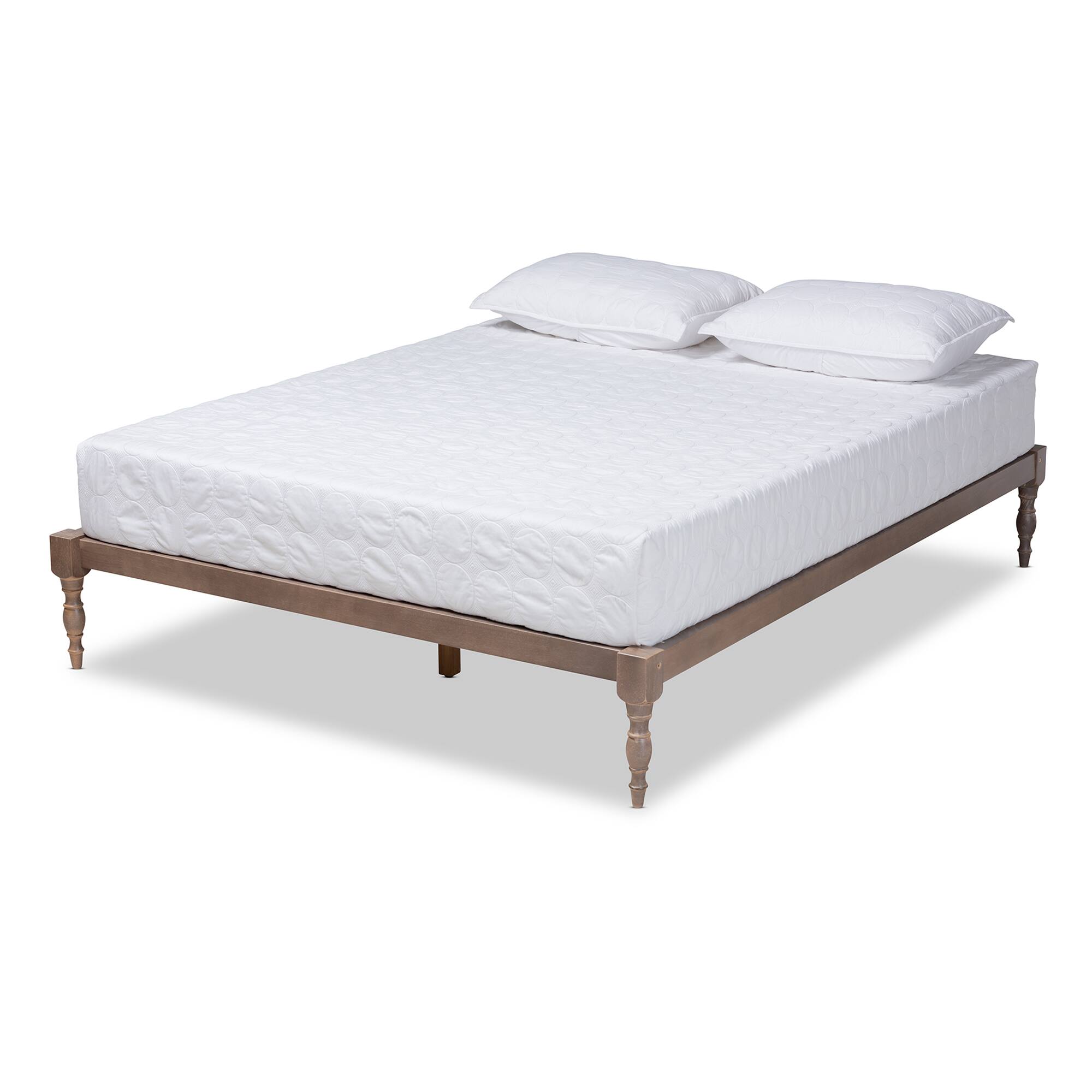 Front. Baxton Studio - Iseline Modern and Contemporary Antique Oak Finished Wood Queen Size Platform Bed Frame - Antique Oak.