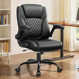 KERDOM - Swivel Tilt Gamer Ergonomic Computer Chair with Lumbar Support, Height Adjustable, Adjustable Arms Space Saving - Black