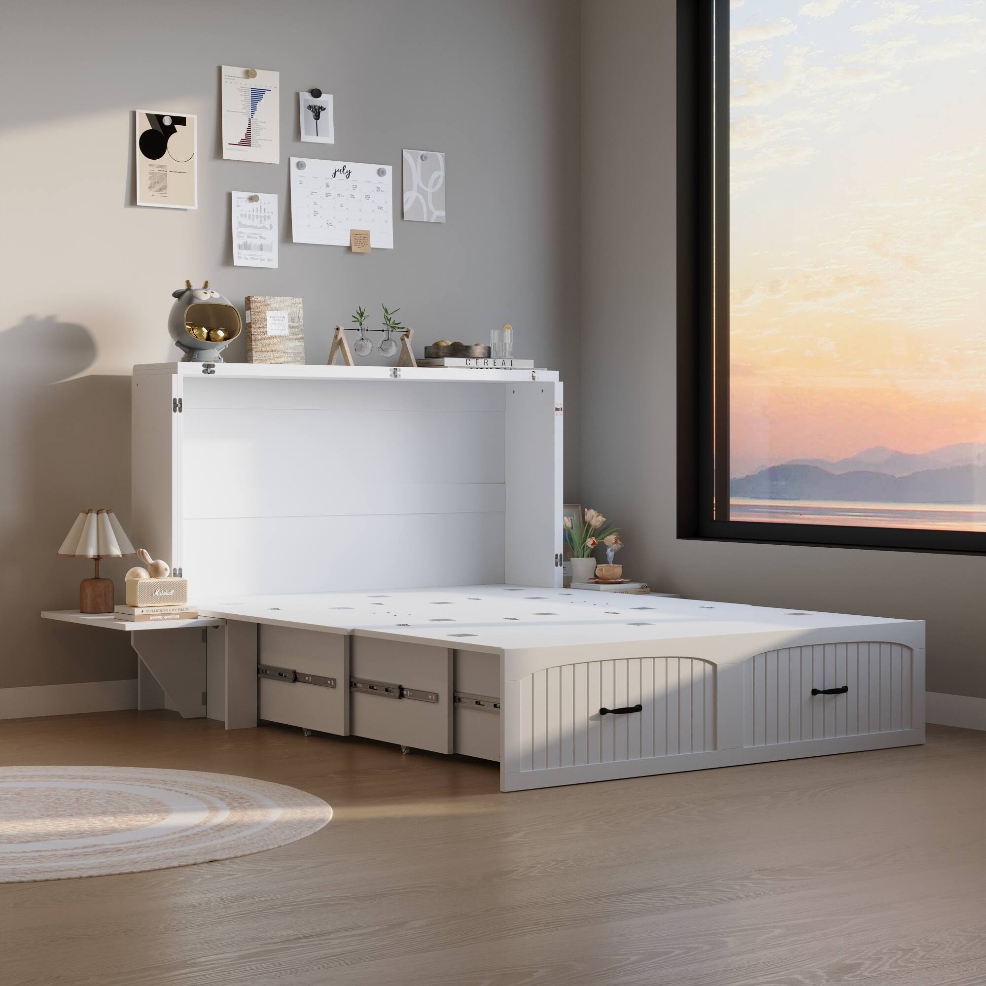 Alt View 8. Famapy - Famapy Multifunctional Murphy Bed: Space - Saving Transformer - White.