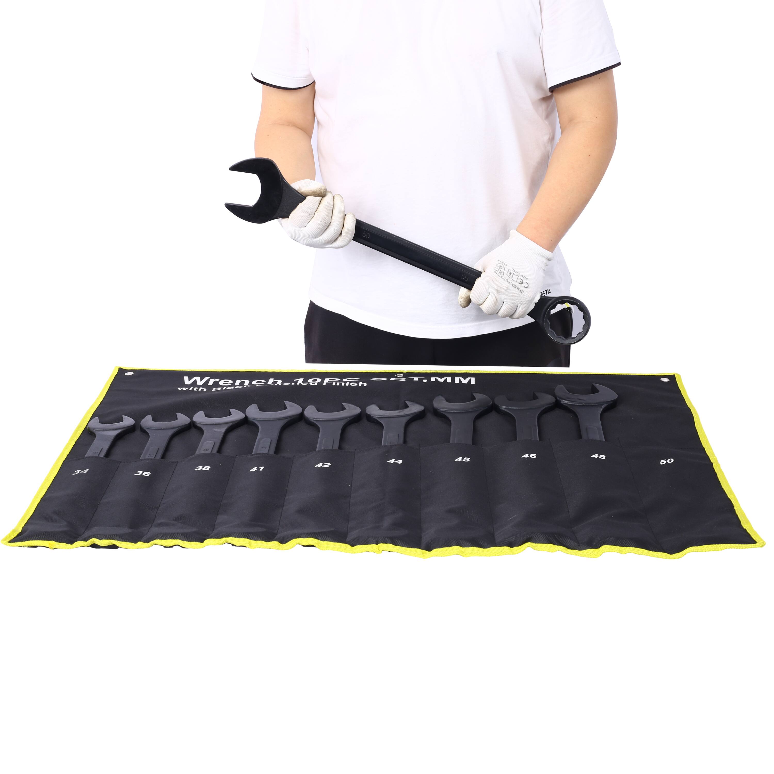 Wrench - 18 Piece  
With Bins  
34 36 38 41 42 44 45 46 48 48 50