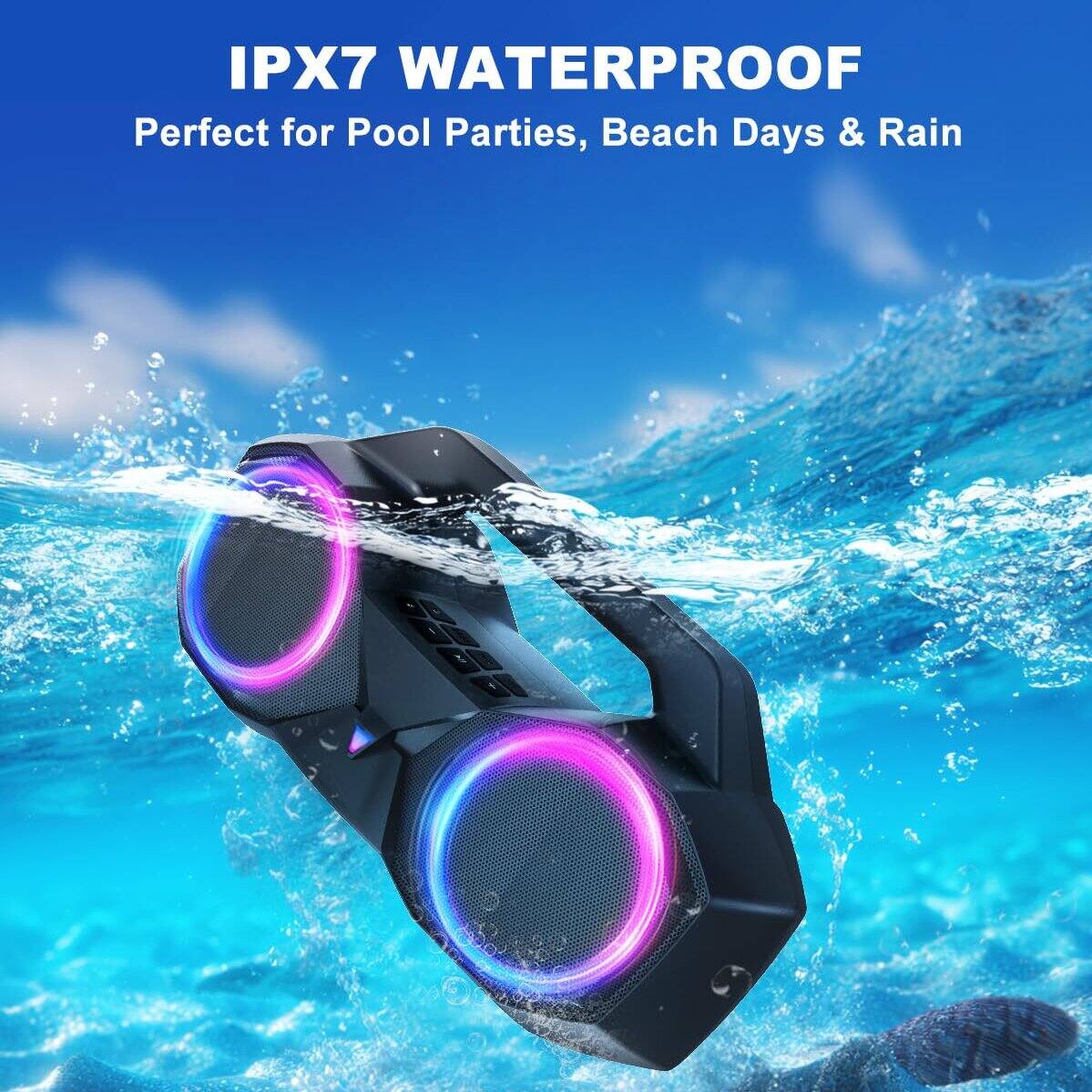 IPX7 WATERPROOF  
Perfect for Pool Parties, Beach Days & Rain