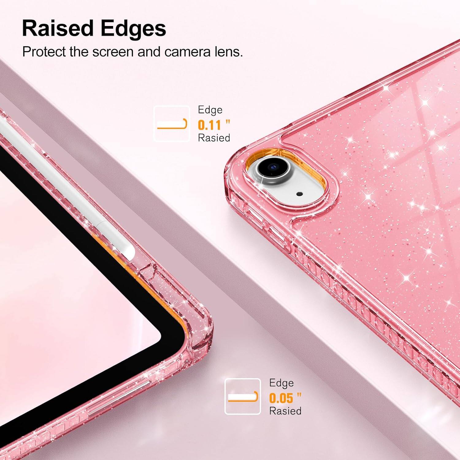 Raised Edges Protect the screen and camera lens.

Edge 0.11" Raised

Edge 0.05" Raised