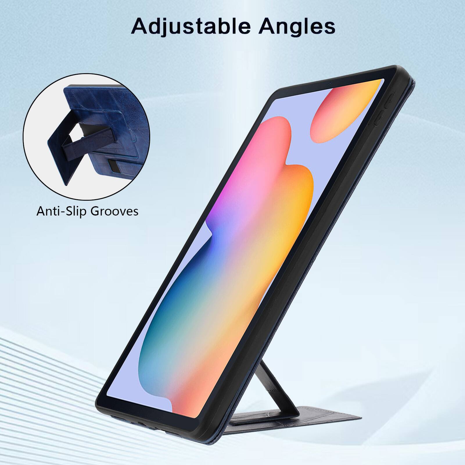 Adjustable Angles  
Anti-Slip Grooves