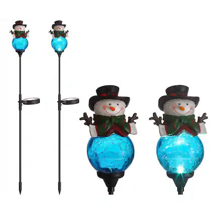 Front. Celebrations - Celebrations LED Clear Snowman 30 in. Pathway Decor (Case of 12) - Clear|Multicolored.