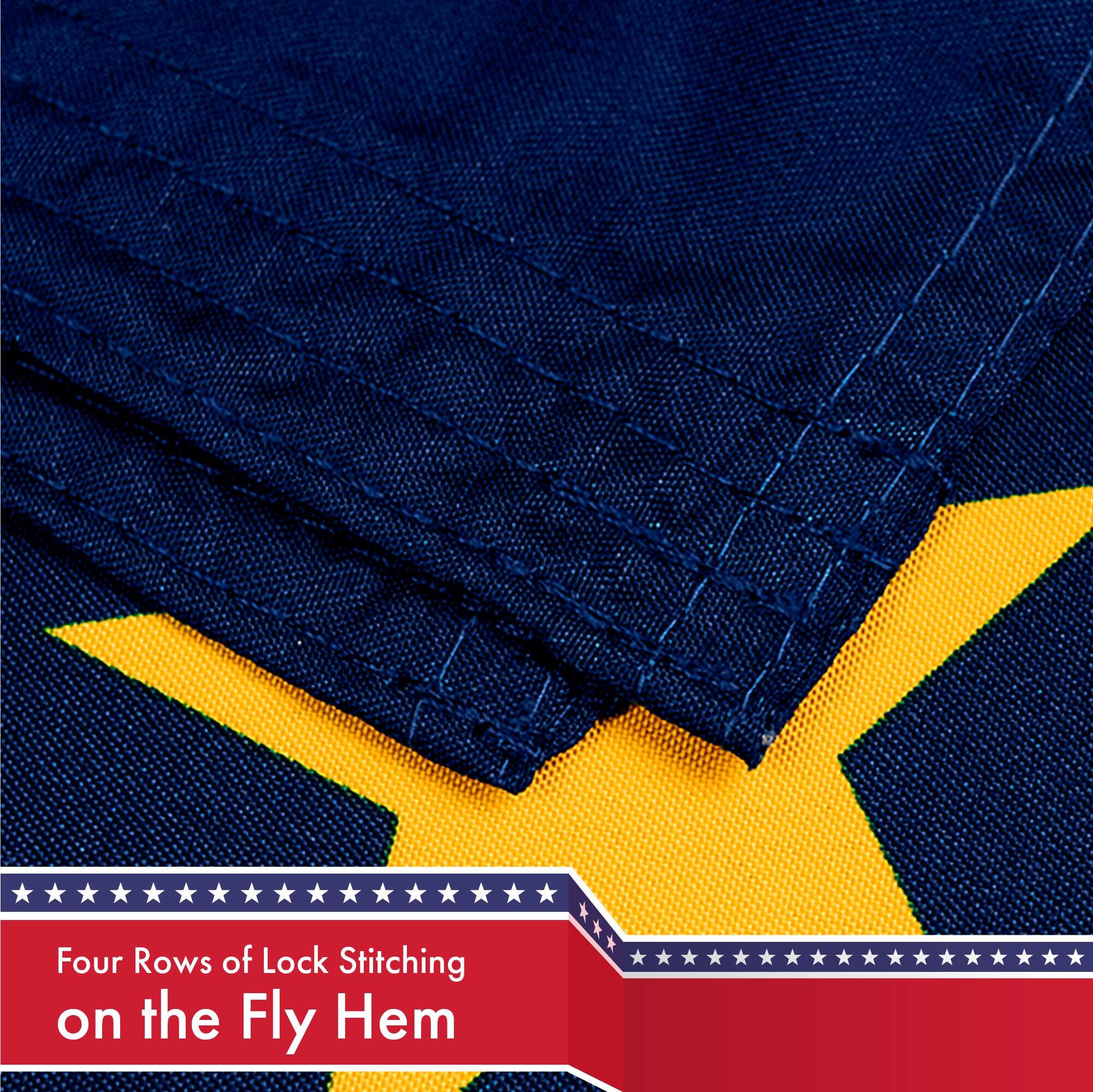Four Rows of Lock Stitching on the Fly Hem