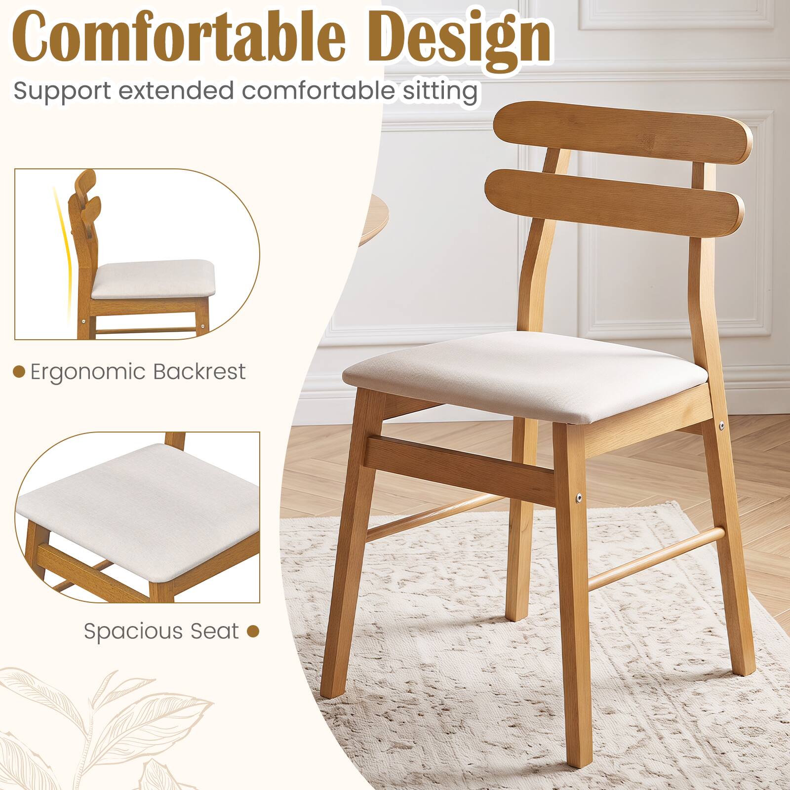 Comfortable Design  
Support extended comfortable sitting

- Ergonomic Backrest
- Spacious Seat