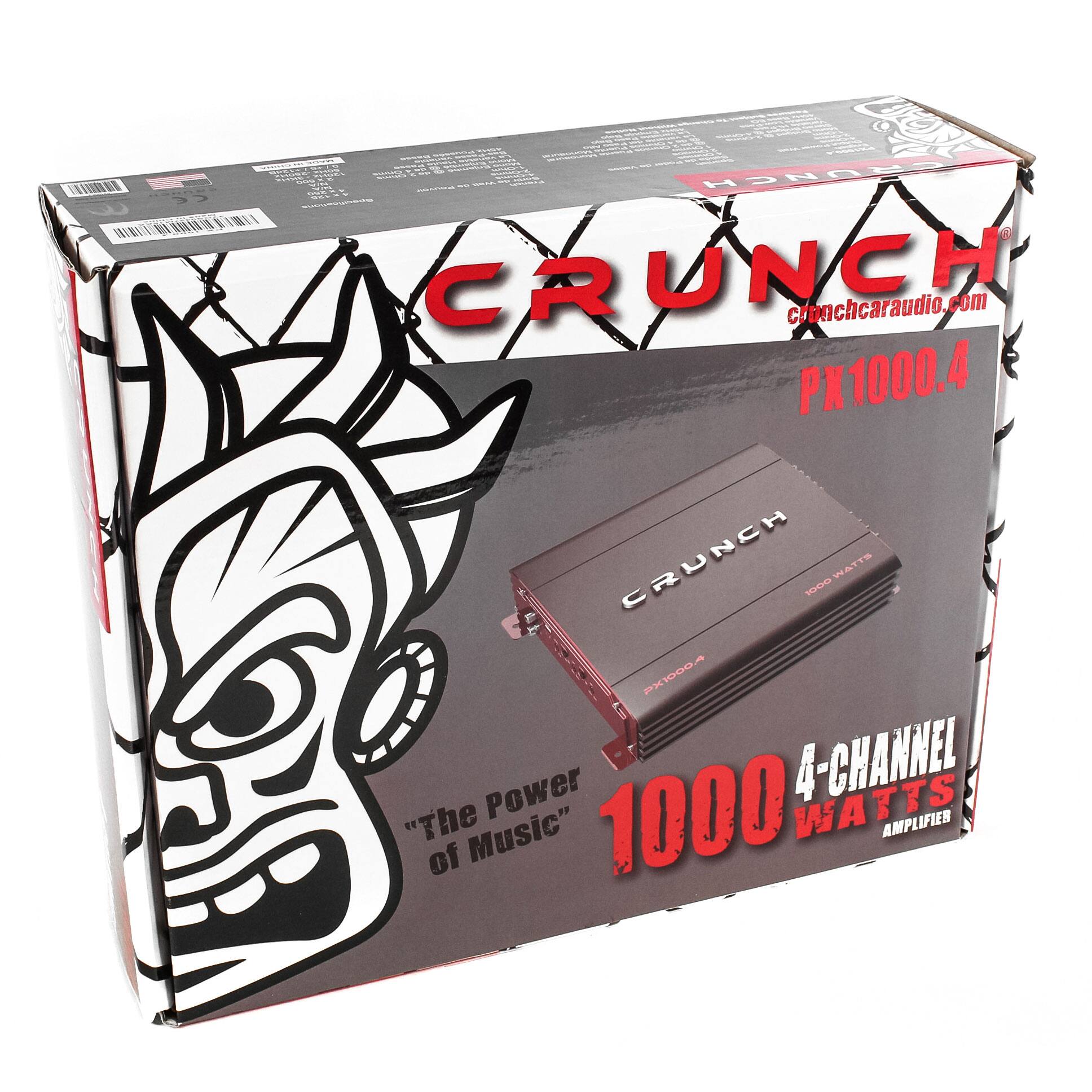 LONE F HONAE CRUNCH cronchcaraudio.com PX1000.4 CRUNCH 10DD WATTS F - PX10DO Power 4-CHANNEL WATTS "The Power of Music" 1000 W AMPLIFIER