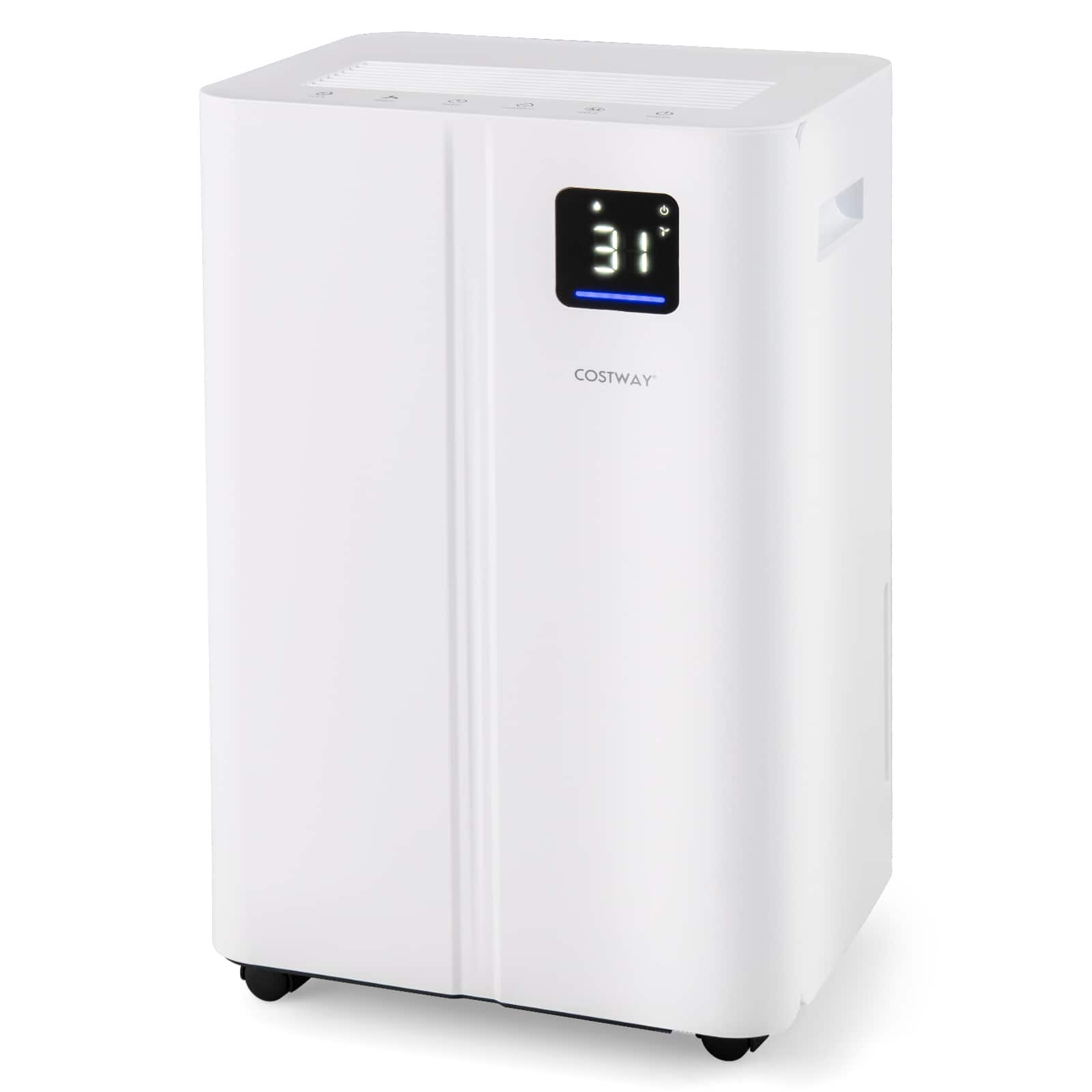 Costway - 4500 Sq.Ft Dehumidifier for Basement, 54 Pints Dehumidifier with 4L Water Tank, 3 Modes - White