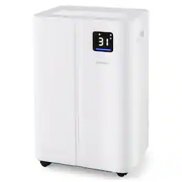 Costway - 4500 Sq.Ft Dehumidifier for Basement, 54 Pints Dehumidifier with 4L Water Tank, 3 Modes - White