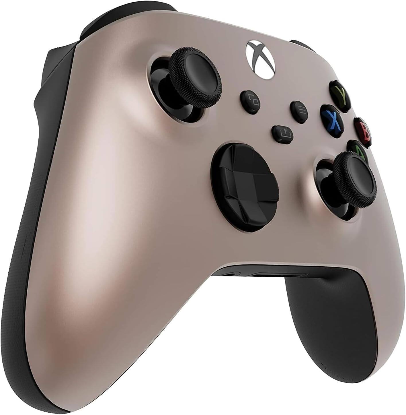 Left. Custom Controllerzz - Custom Wireless Controller for Xbox Series X|S, Xbox One, & PC - Rose Gold.