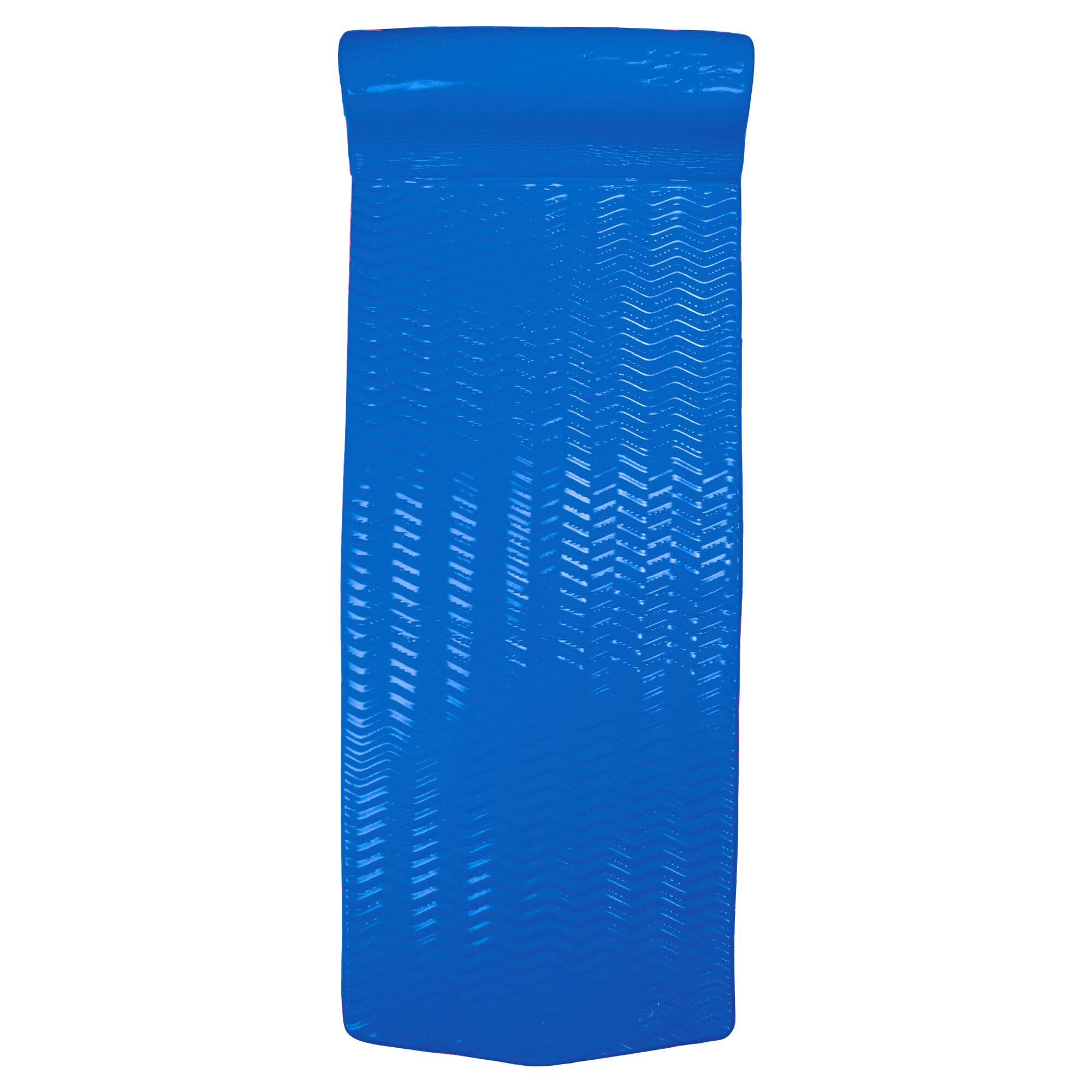 Alt View 2. Northlight - 74" Blue Floating Foam Swimming Pool Mattress Lounger with Head Rest - Blue.