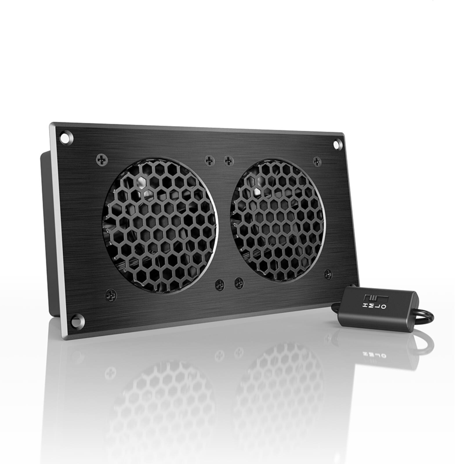 Front. AC Infinity - AIRPLATE S5, Quiet Cabinet Cooling Fan 8" with Speed Controller - Black.