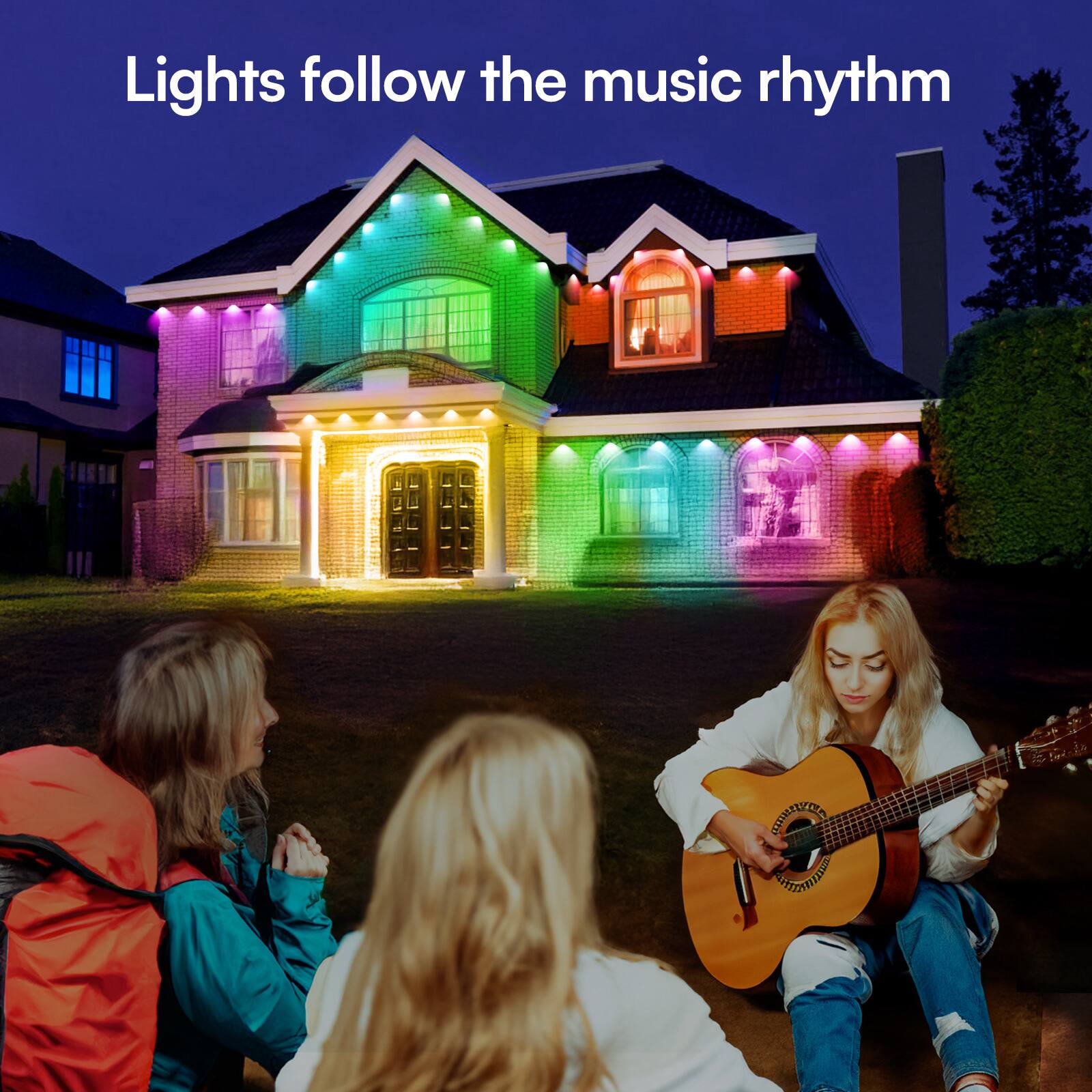 Lights follow the music rhythm