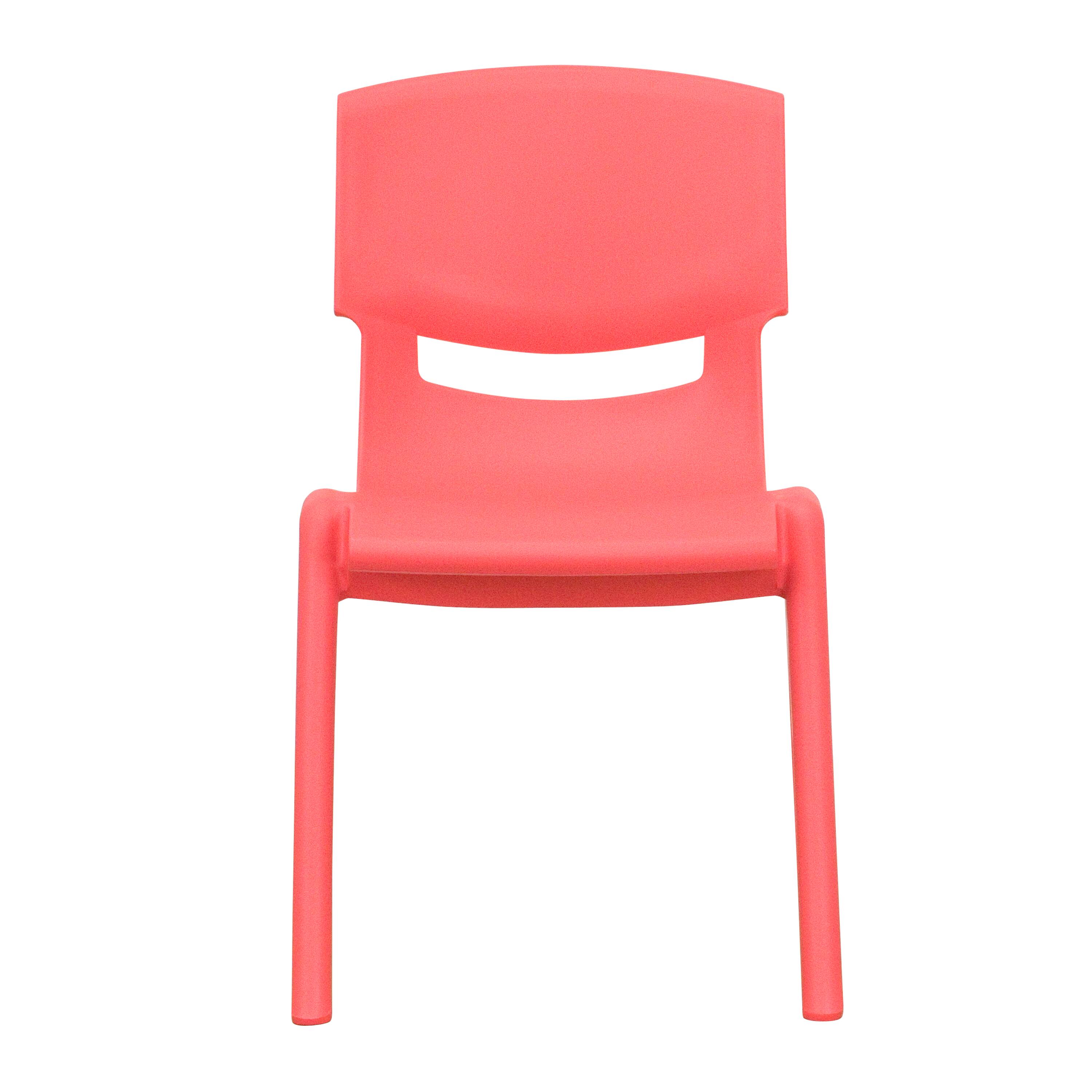 Alt View 8. Emma + Oliver - 2 Pack Plastic Stackable School Chair with 12"H Seat, Preschool Seating - Red.