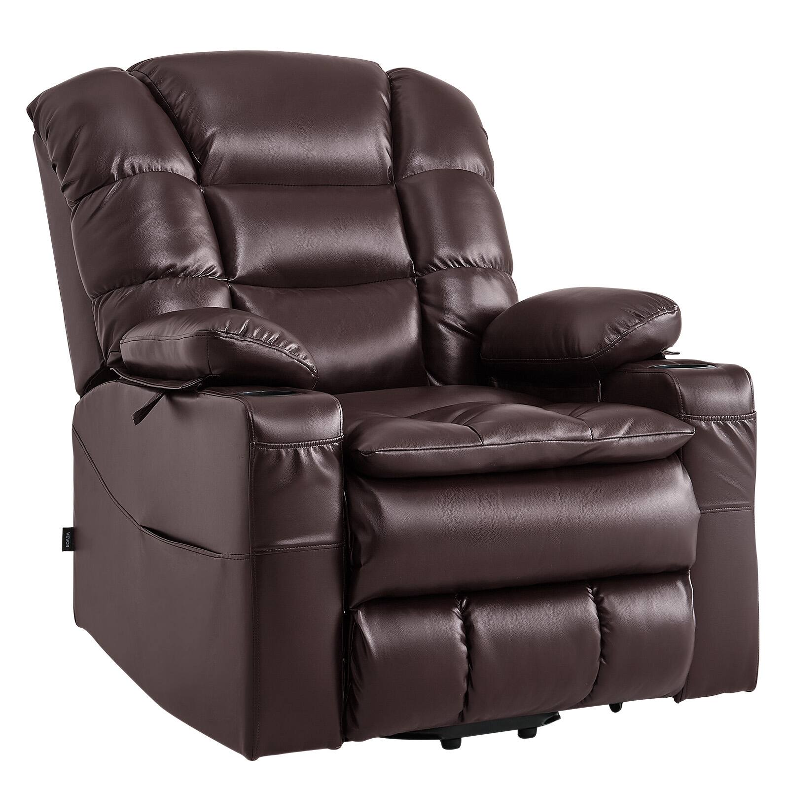 Alt View 5. VEVOR - Power Lift Recliner Chair, Triple-Motor, Large Electric Lift Chair with Heat and Massage for Elderly - Brown.