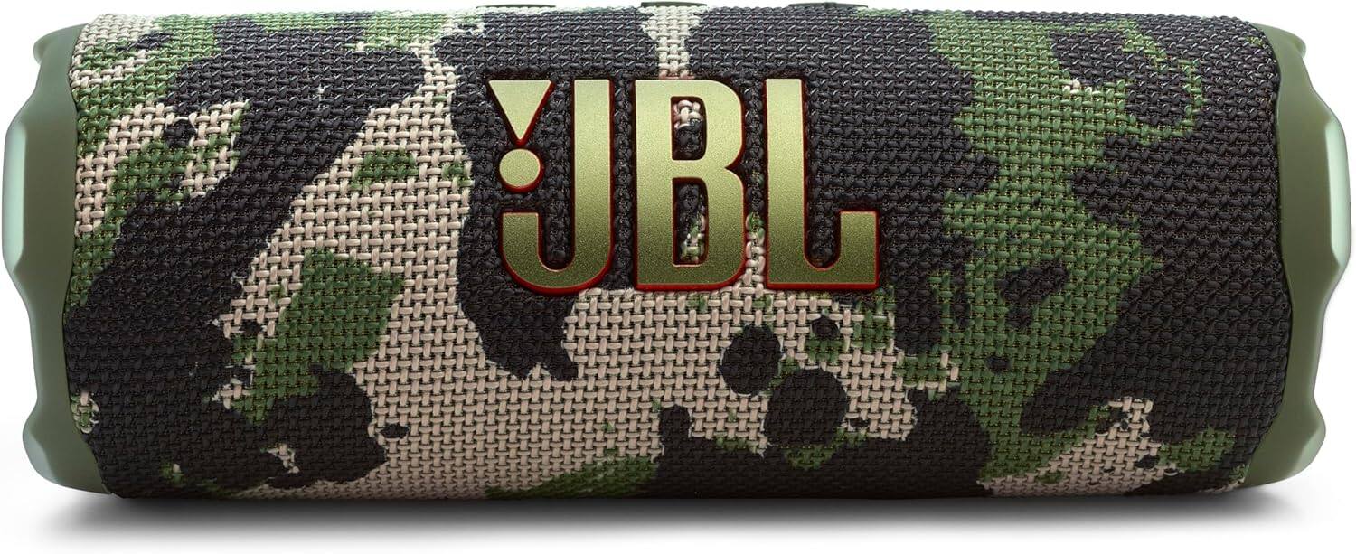 Left. JBL - JBL Flip 7 Waterproof Portable Speaker Bundle - Pair (Camo) - Camo.