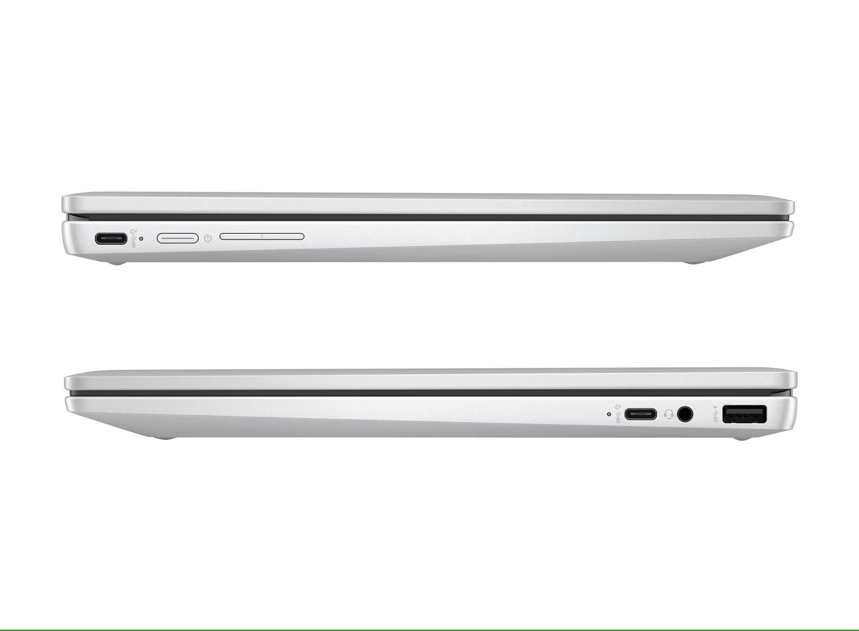 Alt View 5. HP - Chromebook x360 14b-cd0008ca 14" Touch Intel Processor N100 0.7 GHz up to 3.4 GHz 4GB RAM 128GB UFS Chrome OS - Silver.