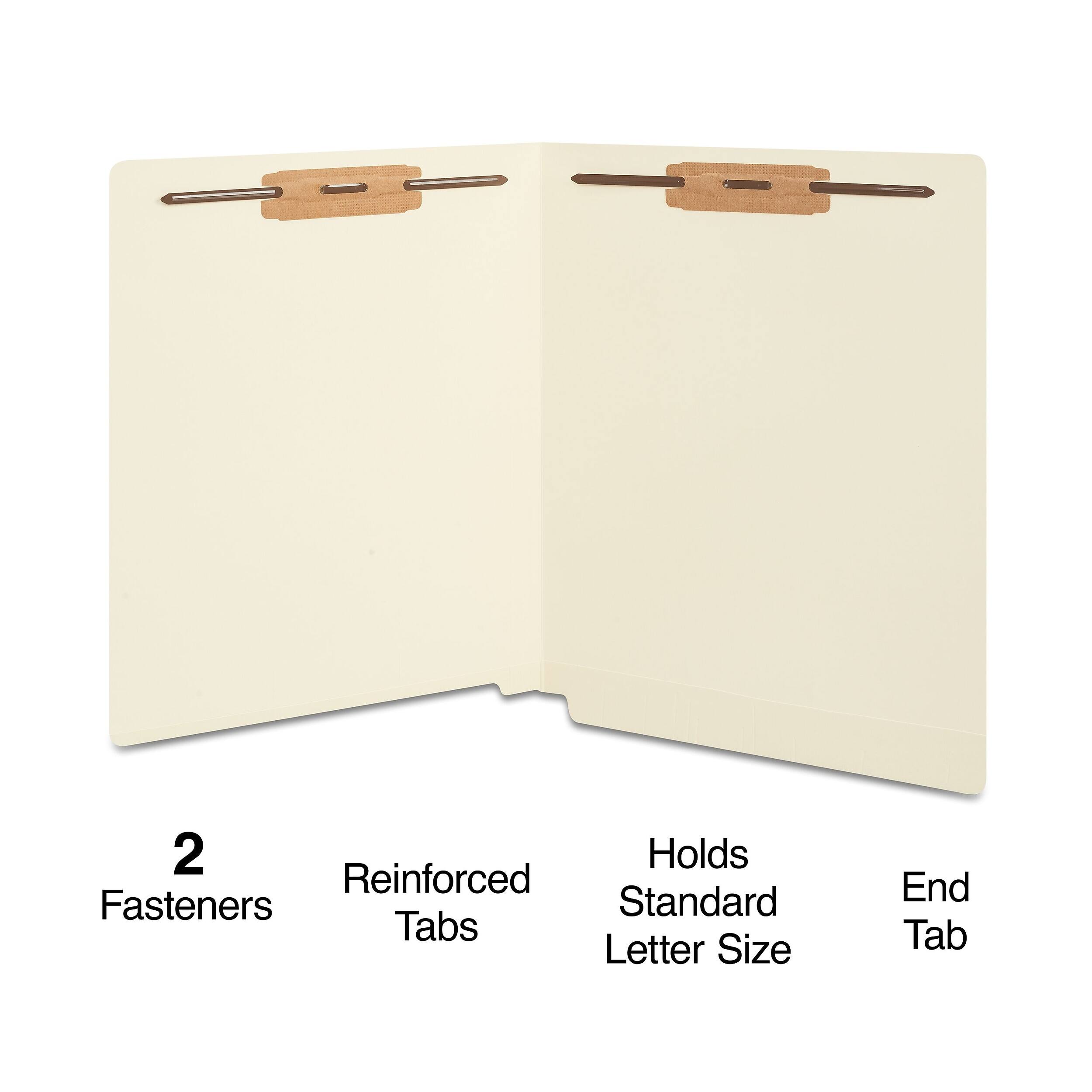 2 Holds Reinforced Fasteners Standard Tabs Letter Size
End Tab